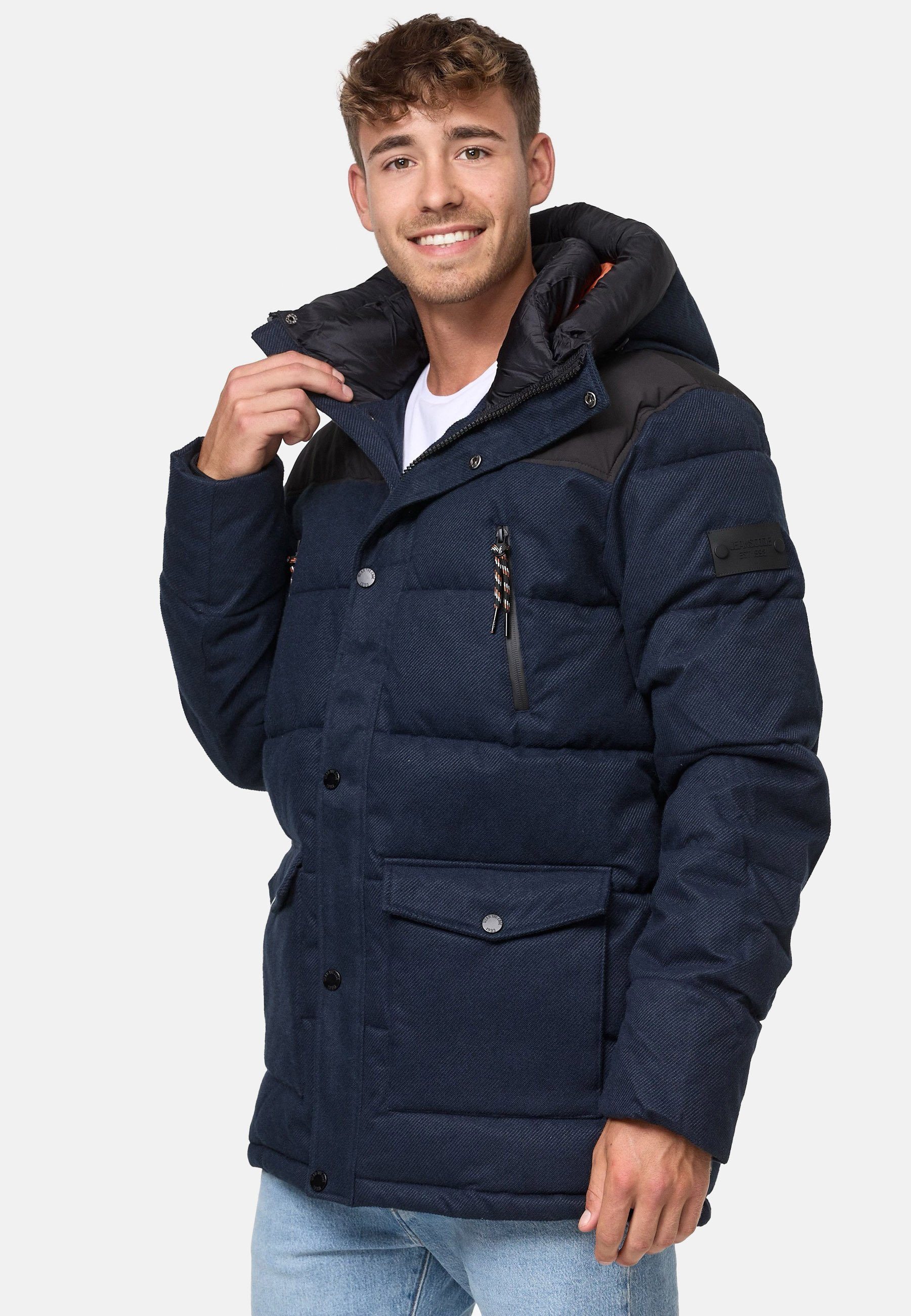 Black Krem Winterjacke Indicode