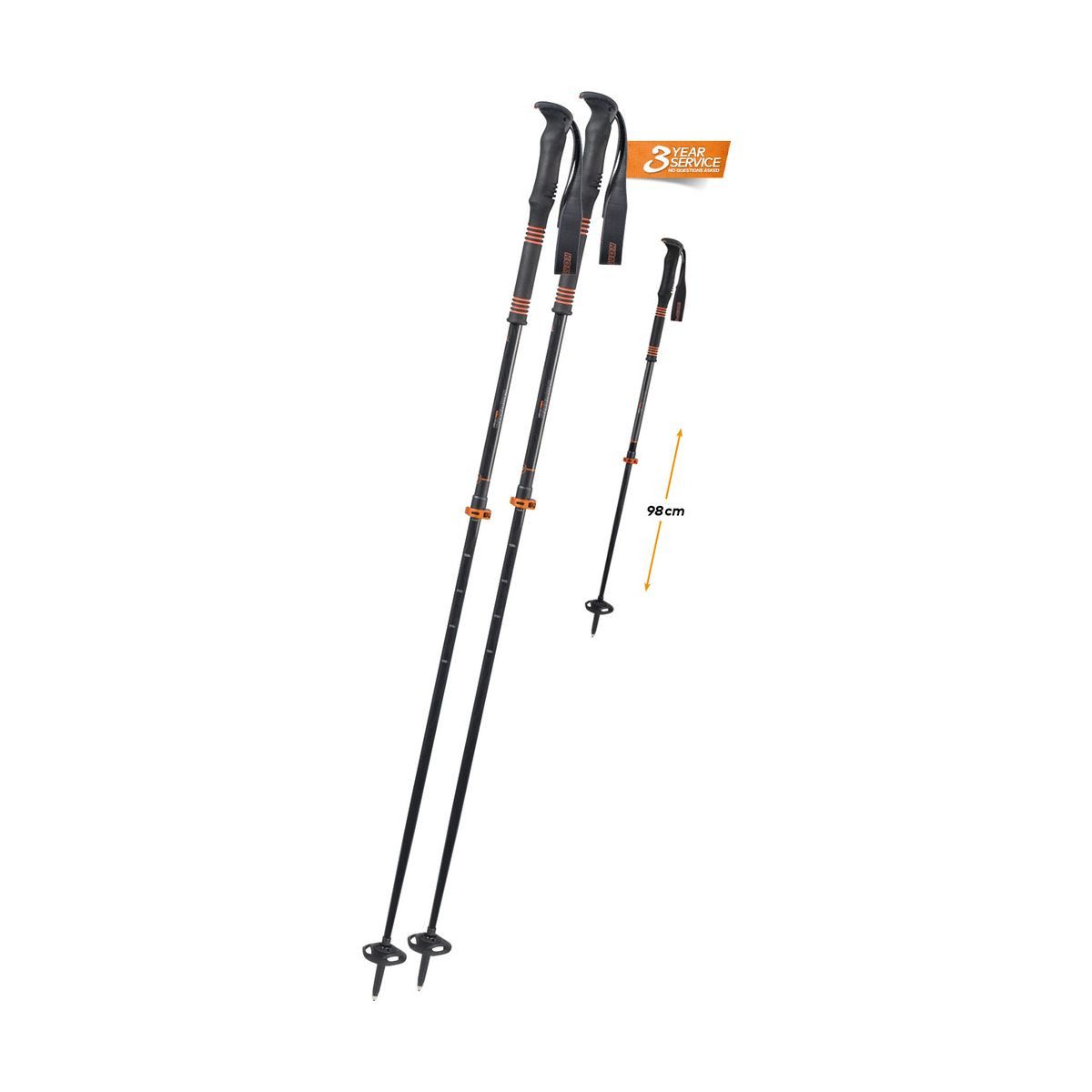 Komperdell Skistöcke Carbon C2 Ultralight, Ultraleichter und verstellbarer Tourenstock aus Carbon für