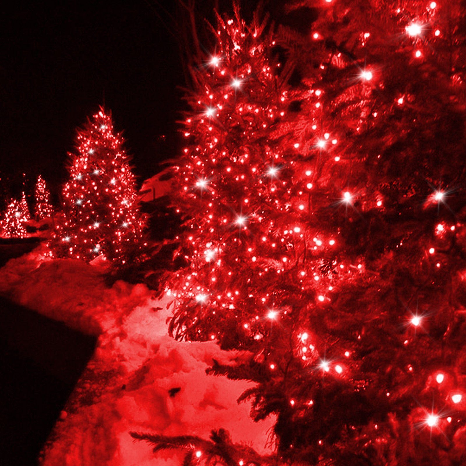 LED-Baummantel Außen Innen Lichterkette Garten Party Baum, LED 3M-Verlängerungskabel 20m Weihnachten 156-flammig, Rot Rosnek mit for