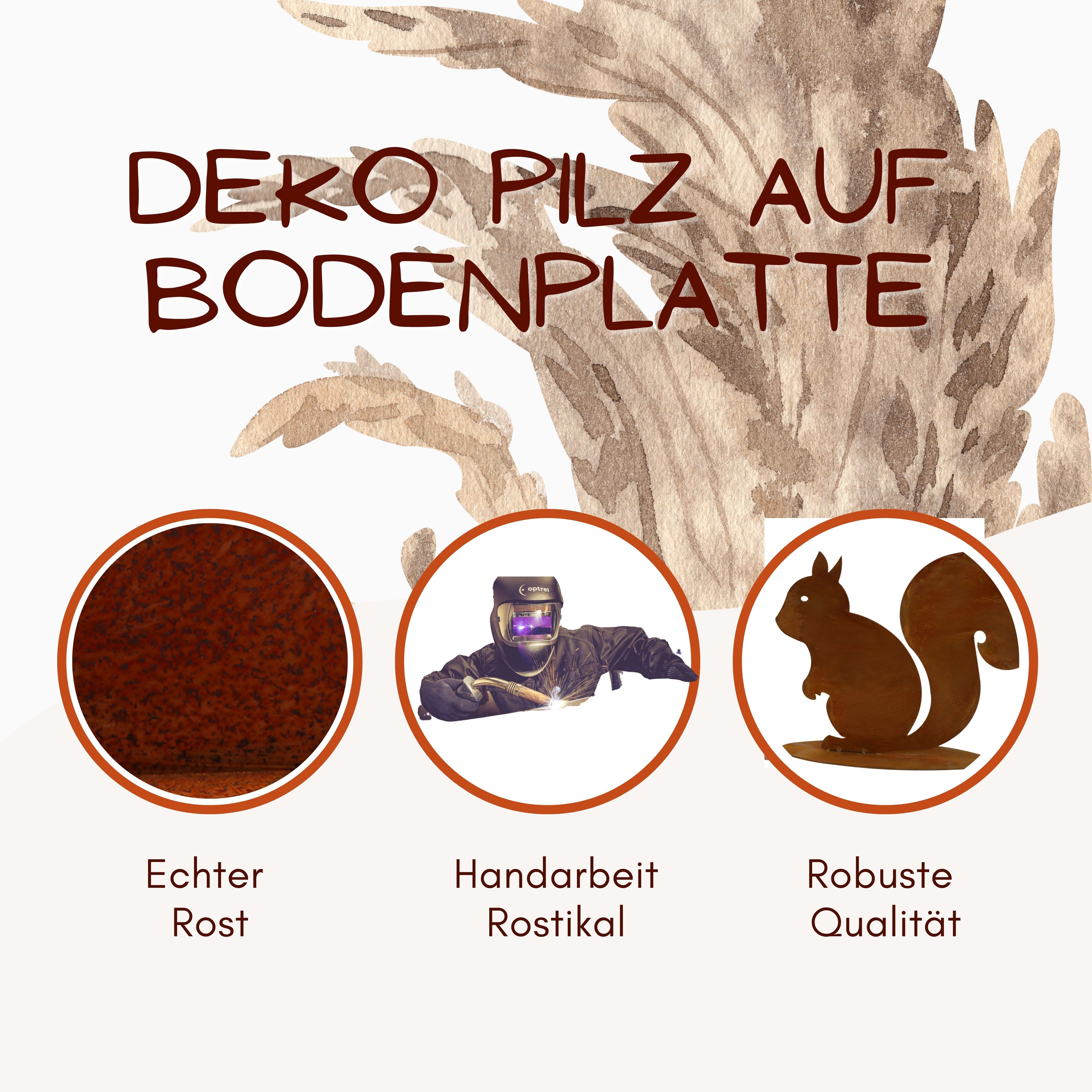 Herbstdeko, Rostikal Rost Eichhörnchen echter Dekofigur Gartenfigur