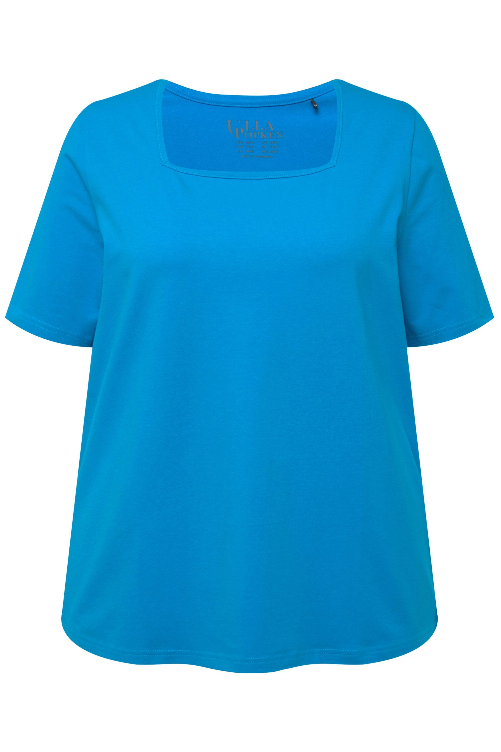 Ulla Popken T-Shirt T-Shirt A-Linie Carré-Ausschnitt Halbarm günstig online kaufen