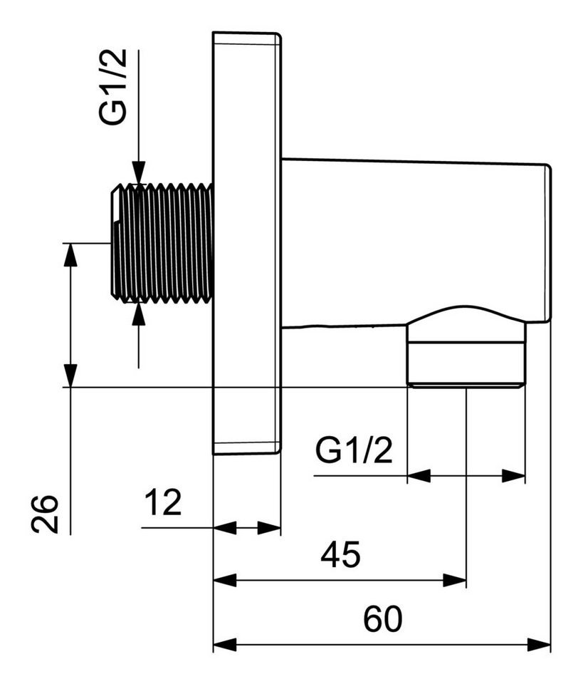 Thumbnail - HANSA Wandanschlussbogen, Rosette quadratisch 75 x 75 mm