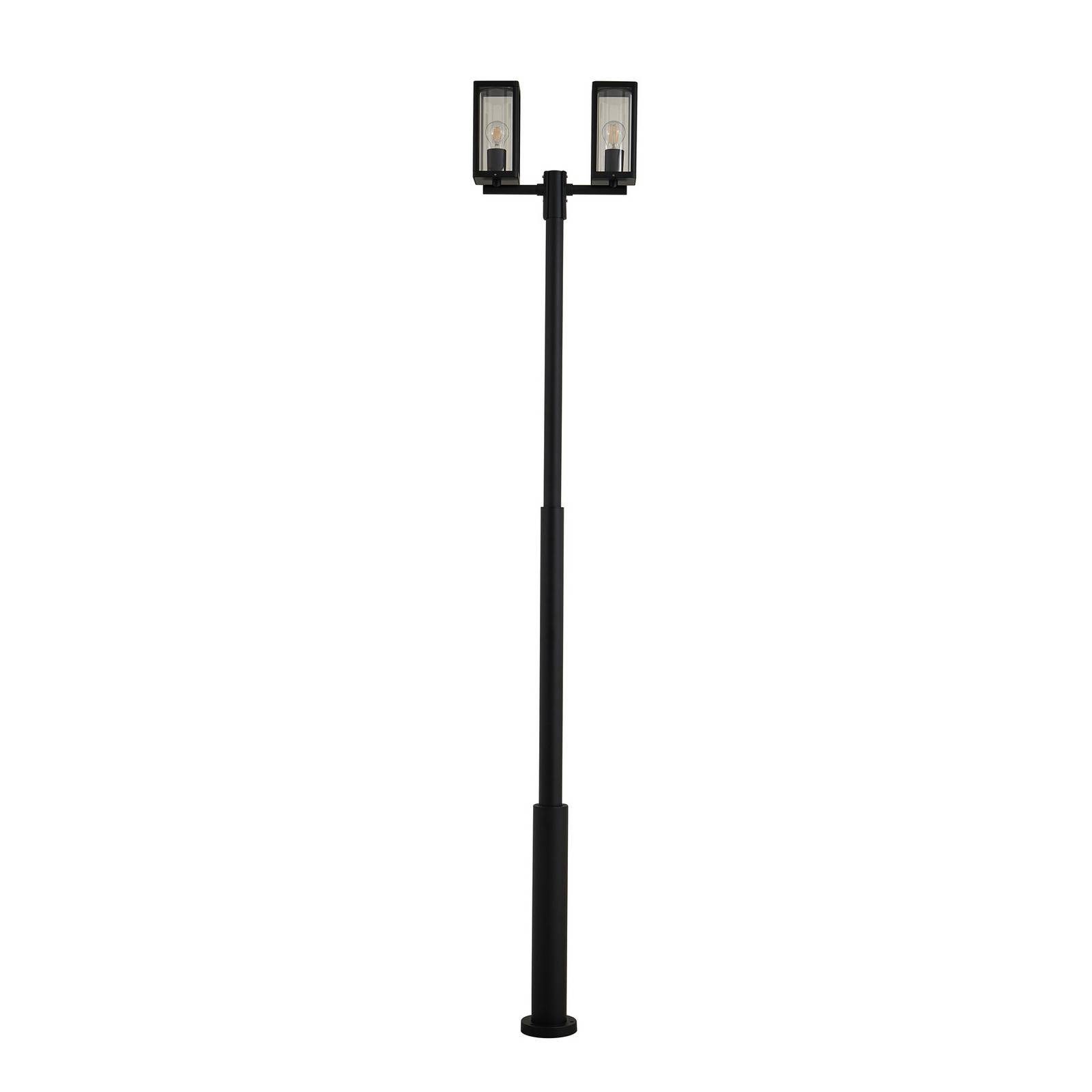 Lucande Außen-Stehlampe Siveta, Metall, Schwarz IP65, 2 x 15 W LED
