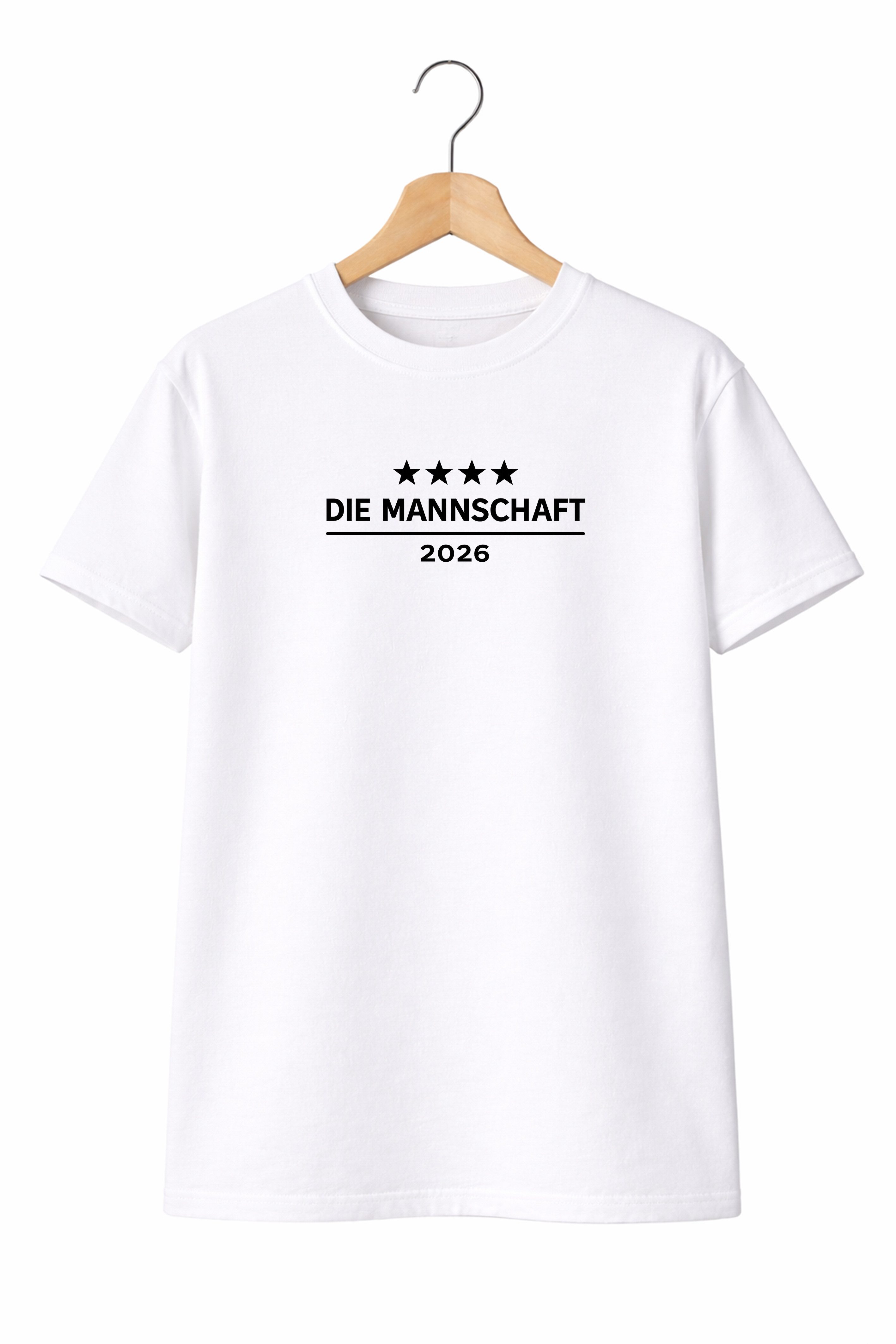 Banco T-Shirt Herren Die Mannschaft Fußball WM Public Viewing Kurzarmshirt (Einzelartikel) Hochwertige 4-Sterne-Stickerei, rückseitiger Thermo-Kleber