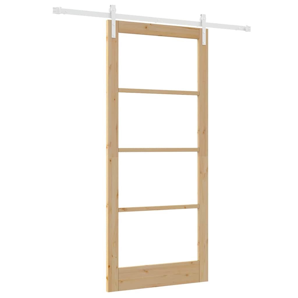 vidaXL Haustür Schiebetür ORKDAL Natur 93 x 211 cm Massivholz Kiefer und Glas (1-St)