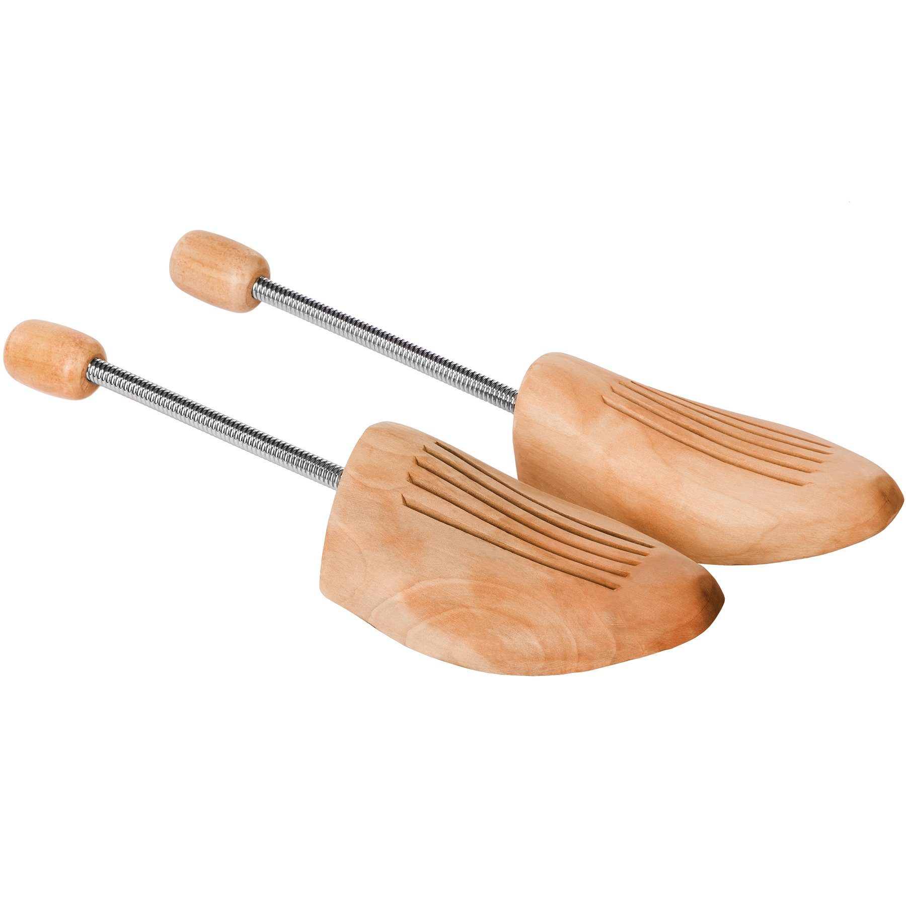 tectake Schuhspanner 2 Paar Spiral-Schuhspanner, gute Luftzirkulation (Schuhdehner, für Damen- und Herrenschuhe in braun), aus Zedernholz Verhinderung von Gehfalten, hohe Feuchtigkeitsaufnahme