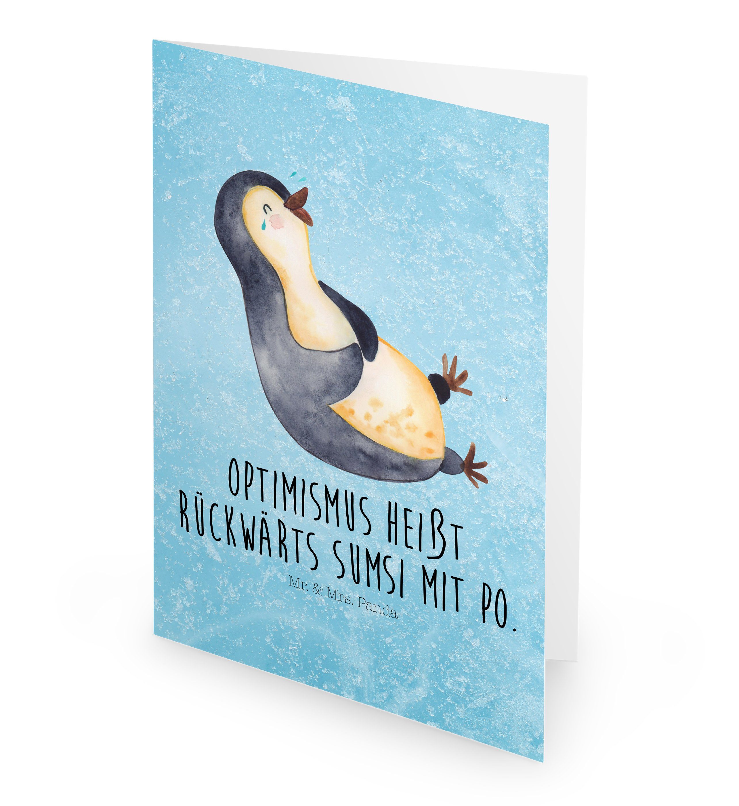 Geschenk, Eisblau & Hochzeitskarte, - lachend Mr. - Hum Mrs. Pinguin Grußkarte Klappkarte, Panda