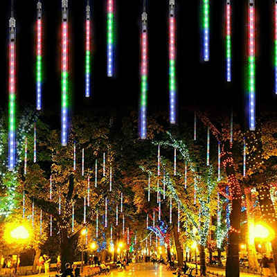 Rosnek LED-Lichterkette »4 Stück Meteorschauer Eiszapfen Regentropfen, 8 Rohre,Weihnachten«
