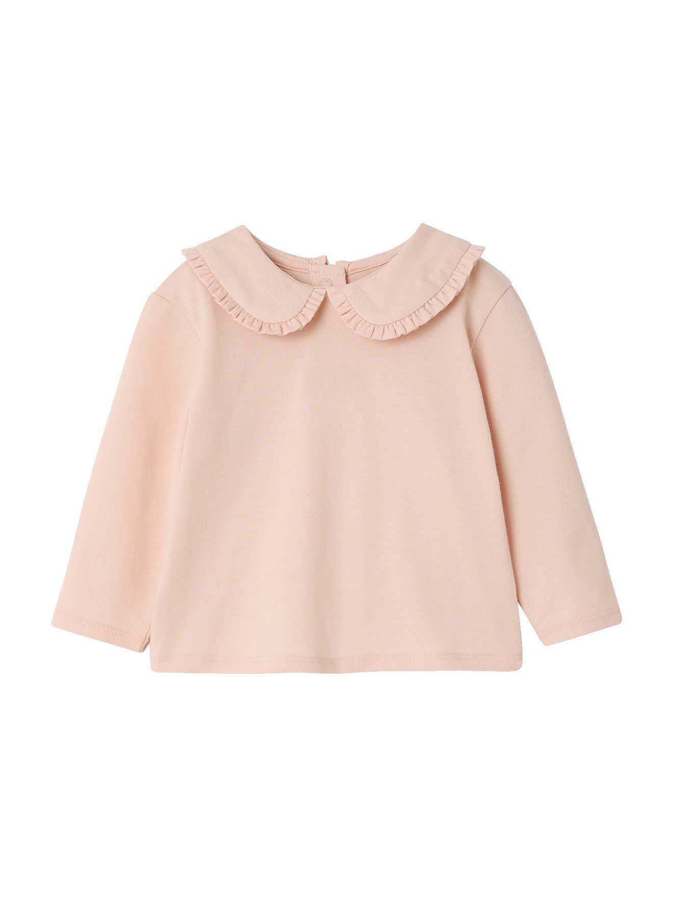 Langarmshirt Mädchen Baby Shirt, Bubikragen mit Rüschen