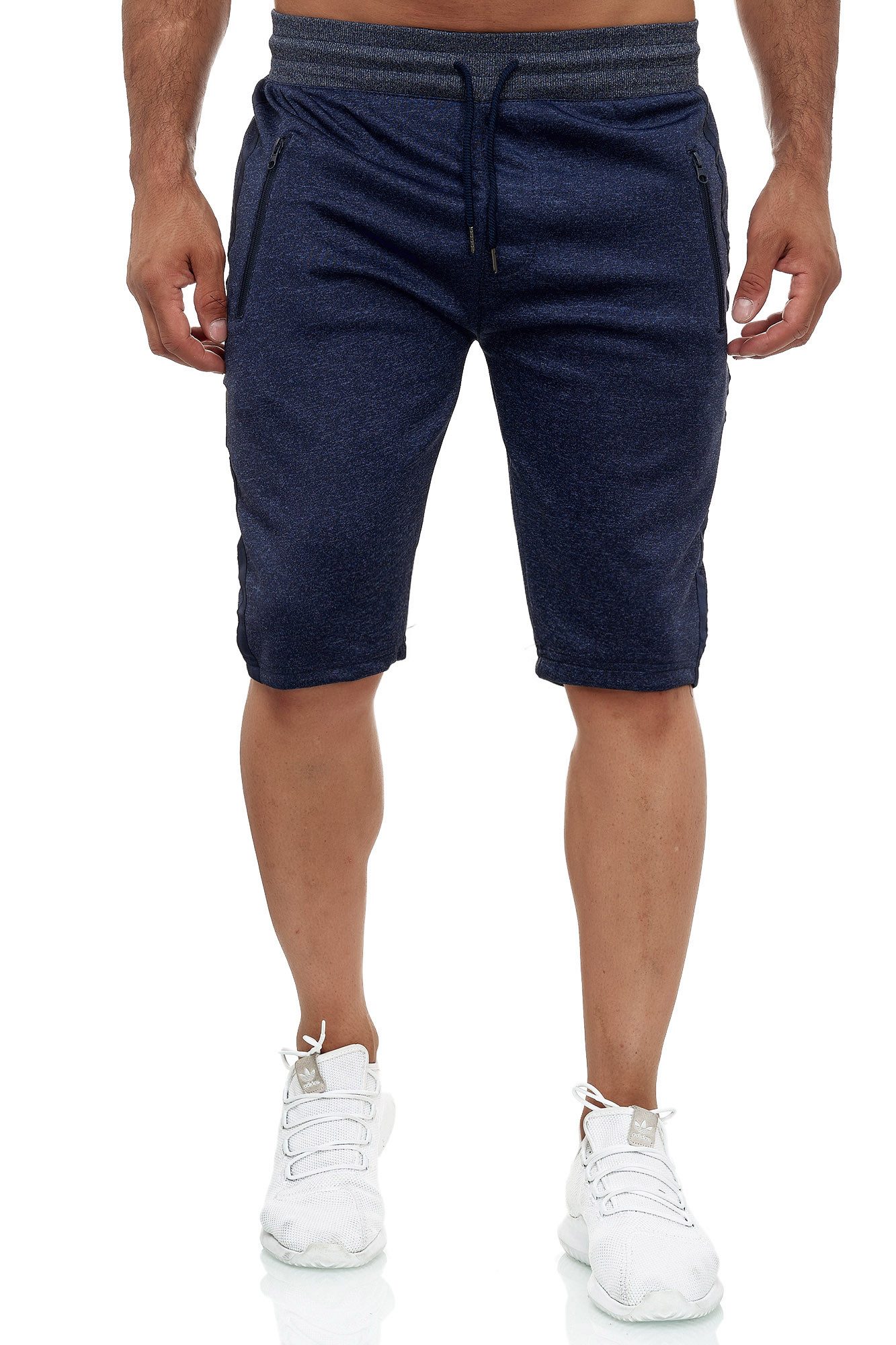 Max Men Sweatshorts Jogging Aktiv Sweat Pants Zip Taschen Sporthose für Herren (1-tlg) Baumwolle Regular fit unifarben atmungsaktiv Kordelzug
