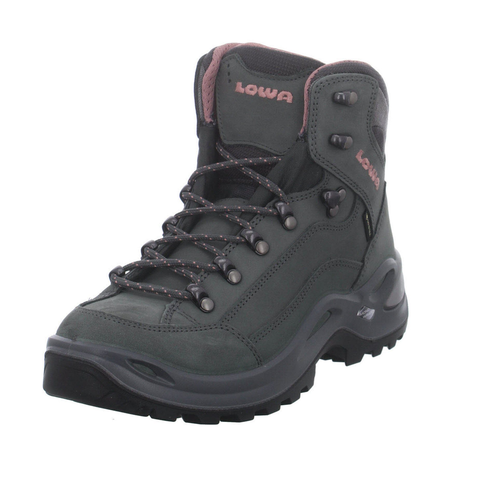 Lowa Damen Schuhe Outdoor Renegade GTX mid Outdoorschuh Outdoorschuh Leder-/Textilkombination graphit/rose