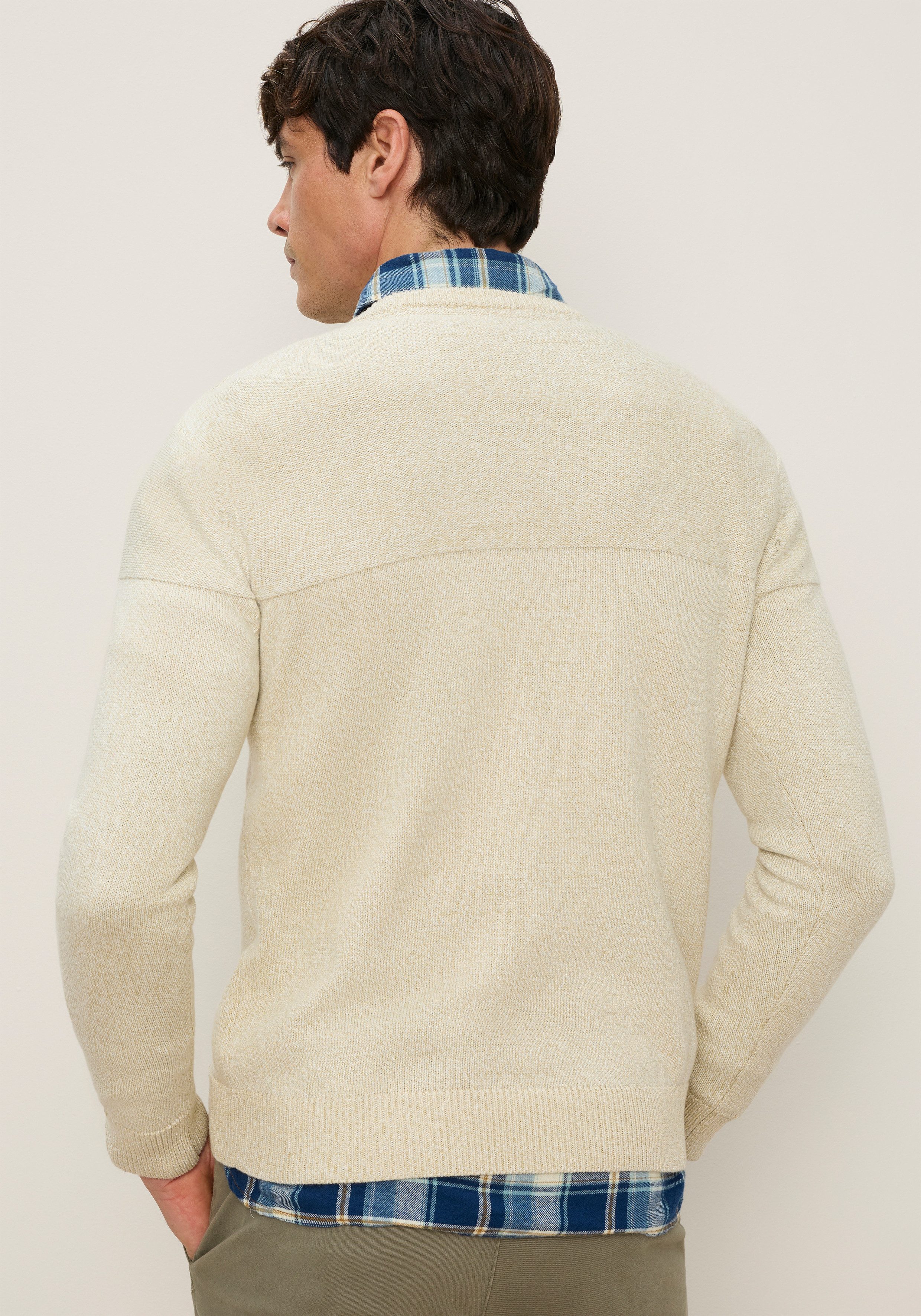 Man's World Rundhalspullover Neuen Kollektion! Highlight 2 Strickstrukturen aus Strick, mit Rippbündchen am Ausschnitt, reguläre Passform – Bild 3 von 5