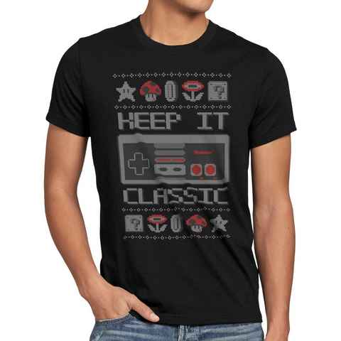 style3 Print-Shirt Herren T-Shirt Keep it Classic Ugly Sweater NES x-mas pulli weihnachtsbaum