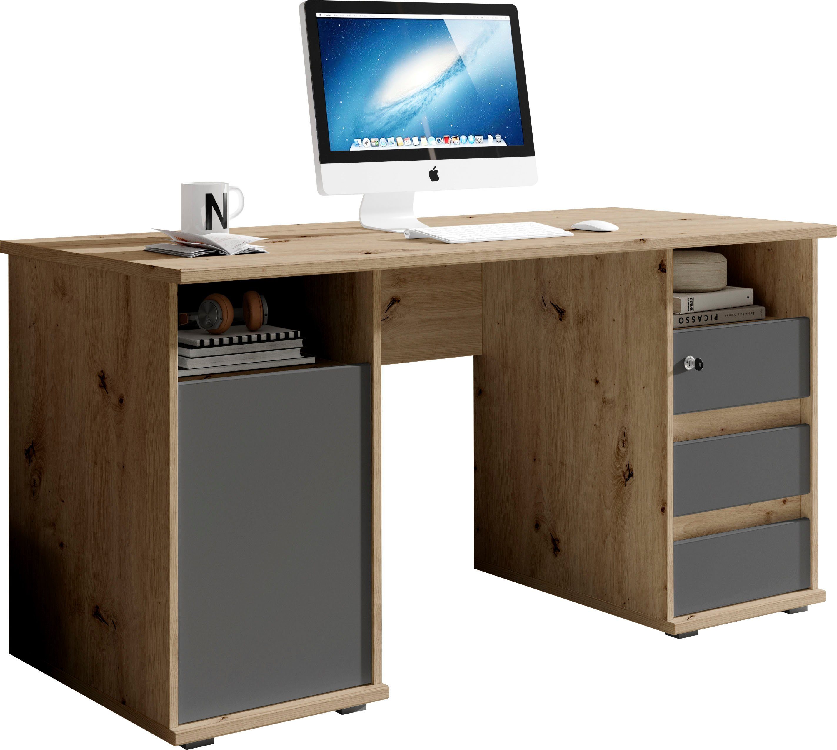 Schreibtisch OFFICE Primus U2, Schubkasten mit Gamingtisch abschließbar, BEGA geeignet
