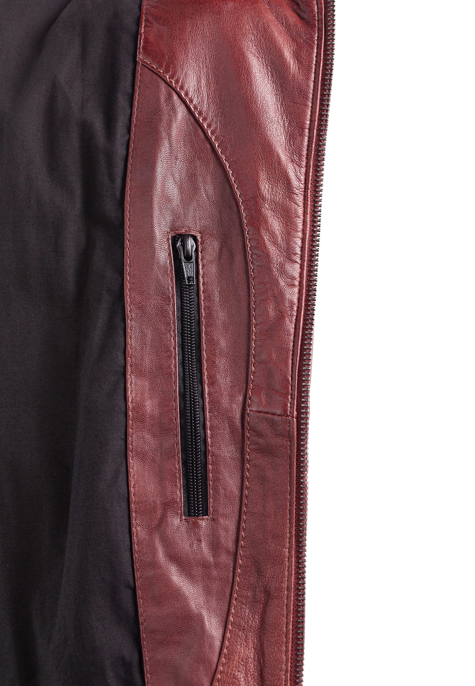 CBL Lederjacke MQ-45463 mit kurzen stehkragen