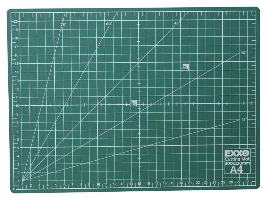 EXXO by HFP Schneideunterlage Schneidematte A5-A1, selbstheilend, mit Raster