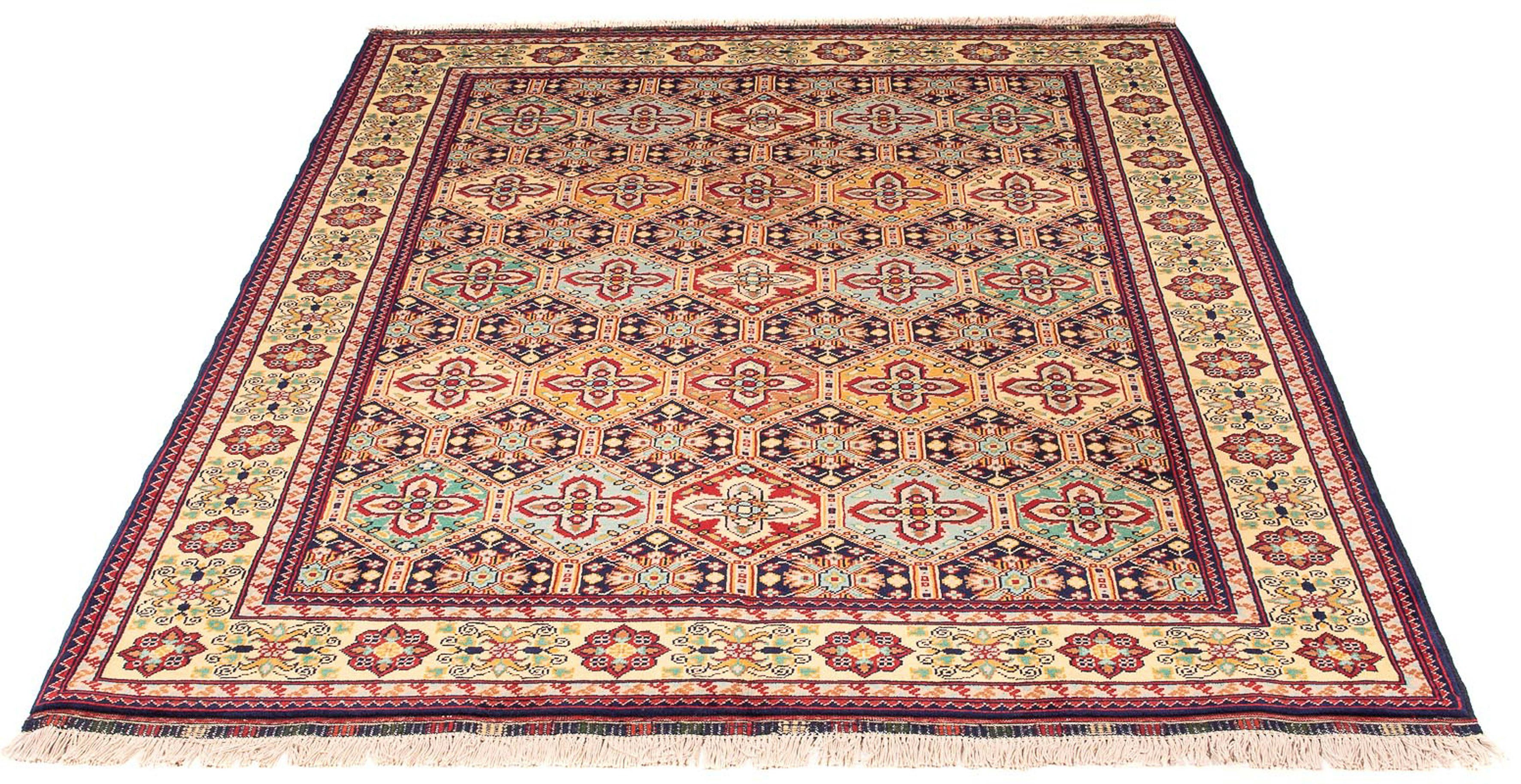 Orientteppich Afghan - 199 x 153 cm - mehrfarbig, morgenland, rechteckig, Höhe: 7 mm, Wohnzimmer, Handgeknüpft, Einzelstück mit Zertifikat