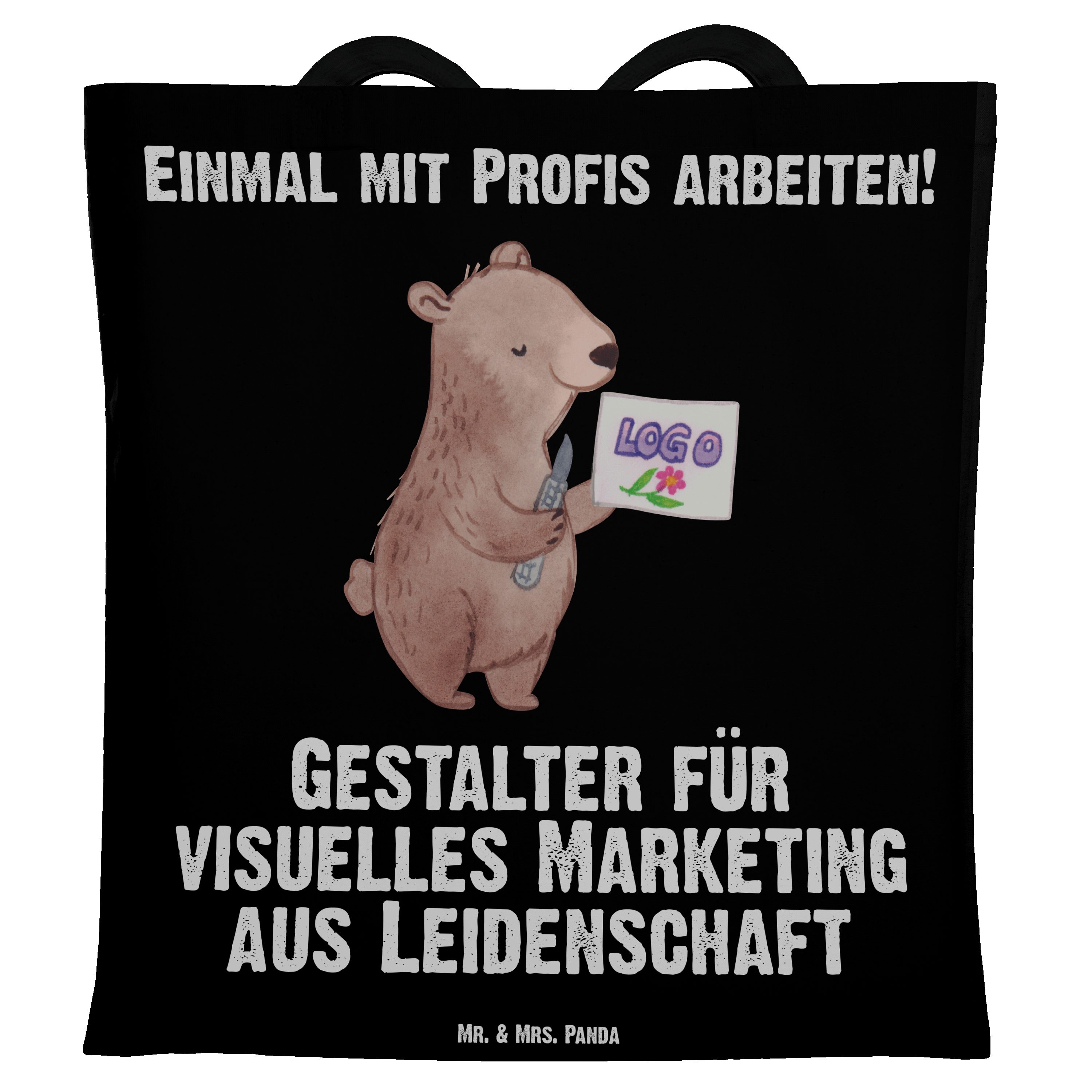 Mr. & Mrs. Panda Tragetasche Gestalter für visuelles Marketing aus Leidenschaft - Schwarz - Gesche (1-tlg)