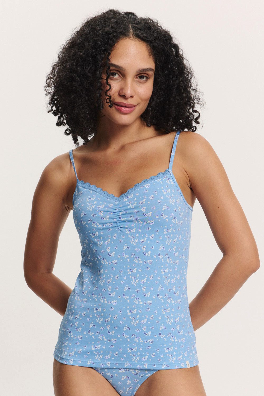 Tranquillo Shirttop 2er-Set Jerseytop Minaa aus Bio-Baumwolle zarte Spitze