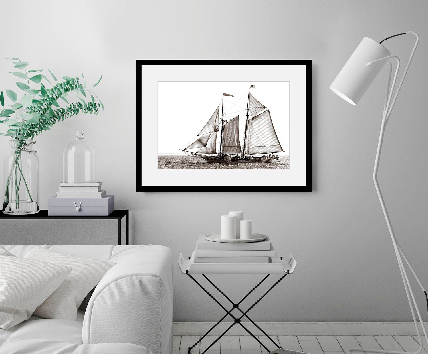 queence Bild Jan, Meer, Meer Зображення, Schiffe, Seebilder, Seelandschaft, Sport, historische Ereignisse (1 St), HD Premium Плакат-Druck inkl. Holzrahmen