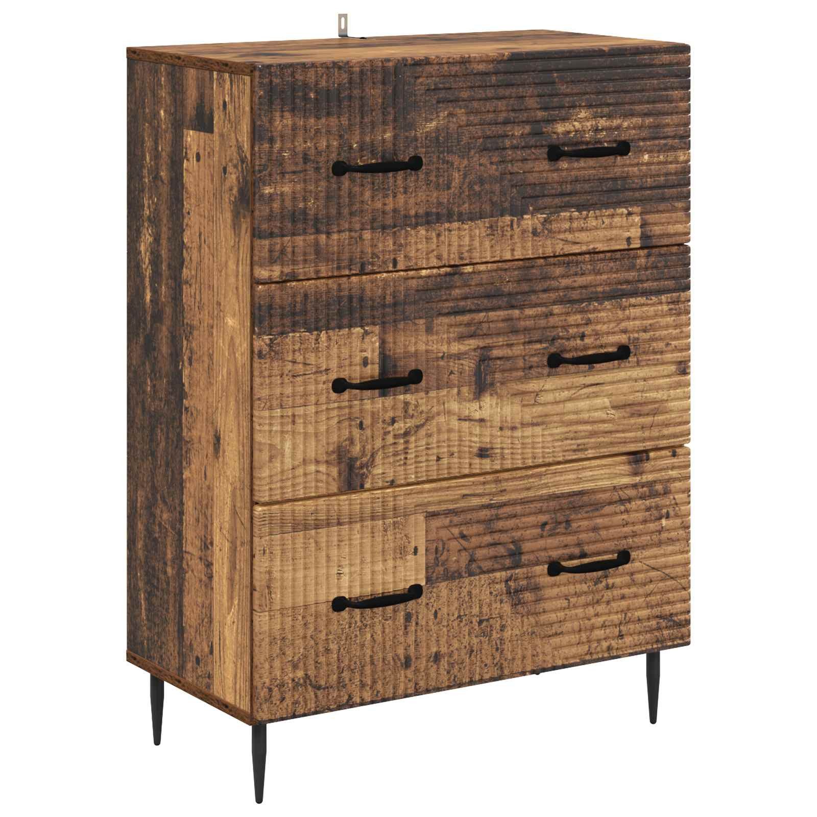 vidaXL Kommode 66 x 34,5 x 89,5 cm Kommode Schubladenschrank Sideboard Altholz 66x34