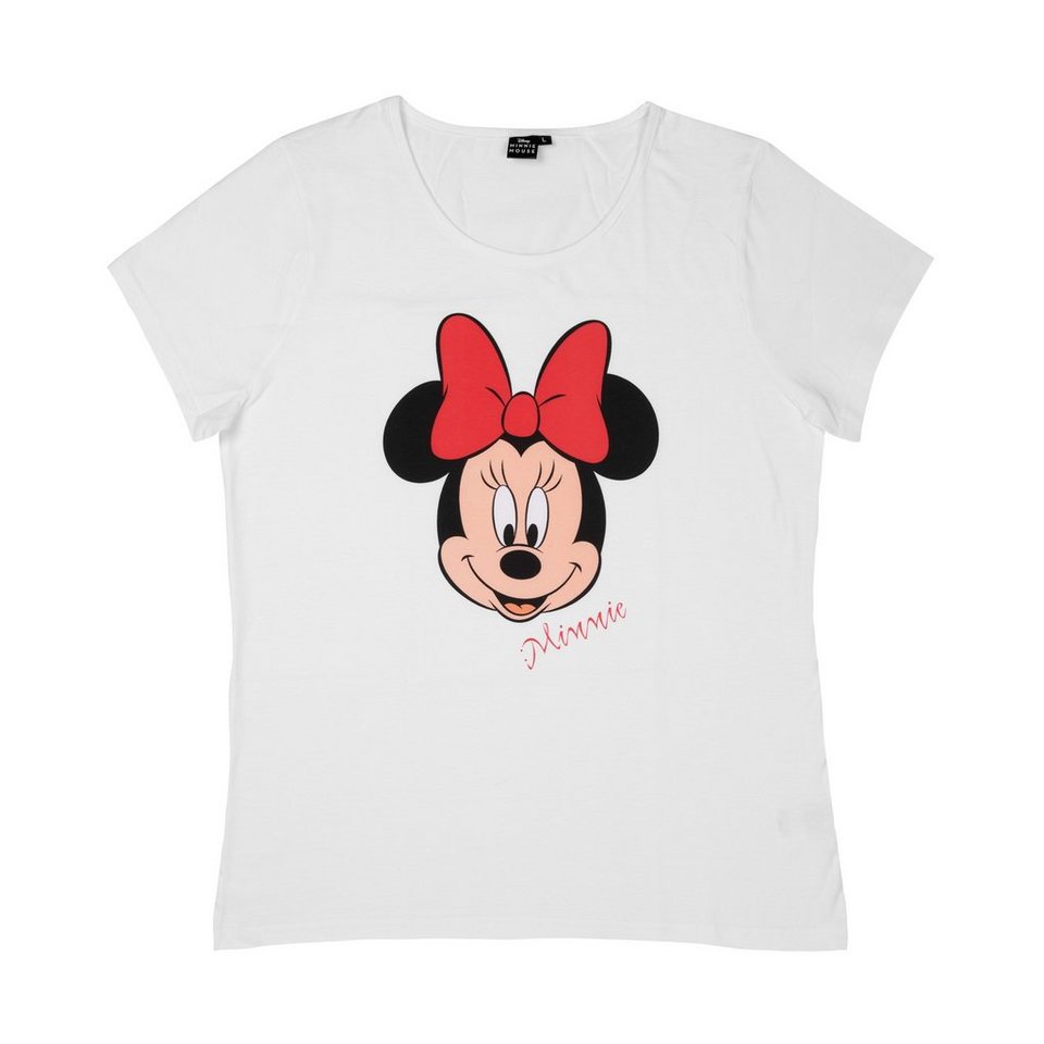 United Labels® T-Shirt Disney Minnie Mouse T-Shirt für Damen Weiß