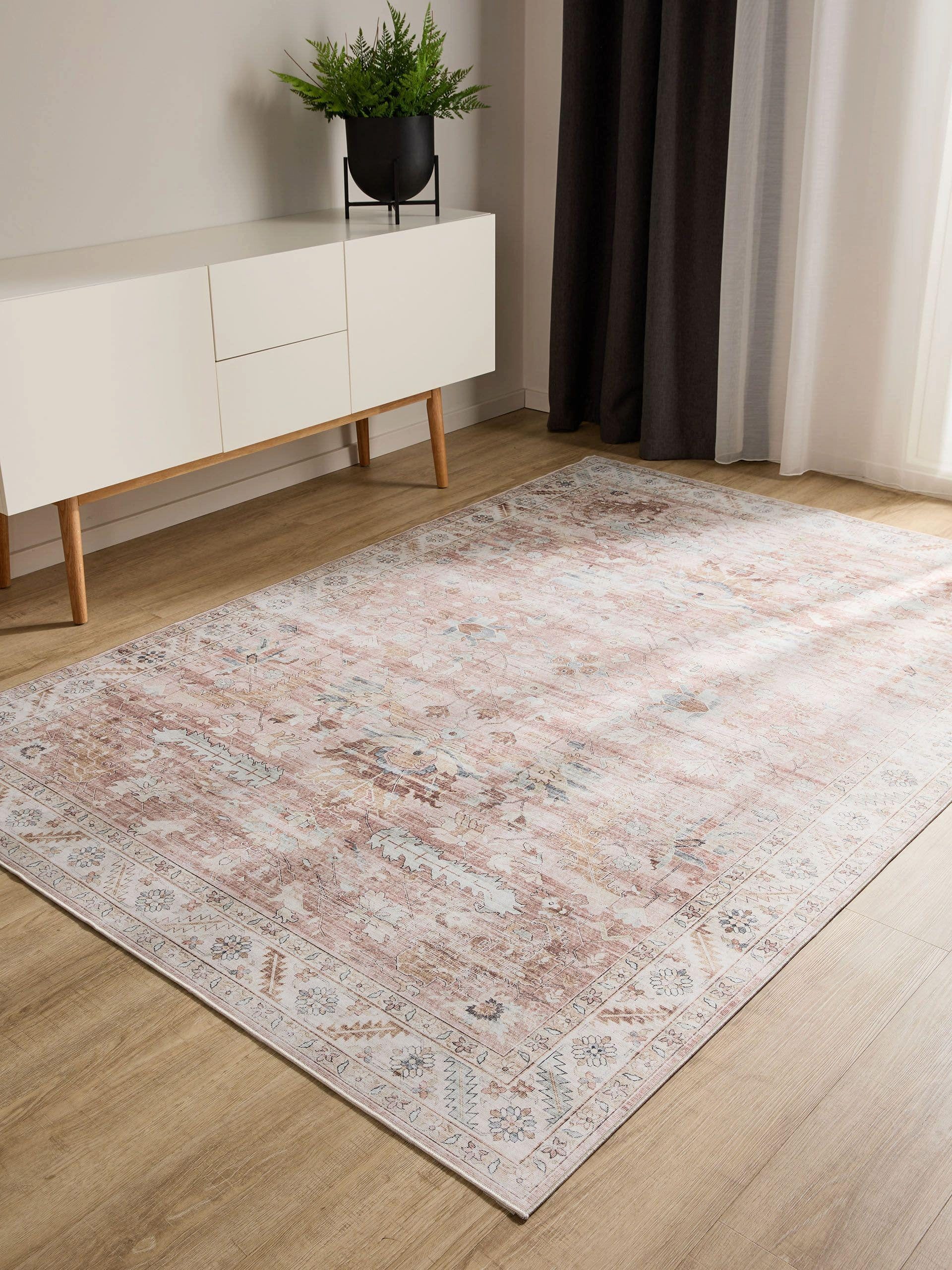 benuta Teppich George, rechteckig, Höhe: 5 mm, Vintage-Look, Kurzflor, Teppich Wohnzimmer, Schlafzimmer, Waschbar