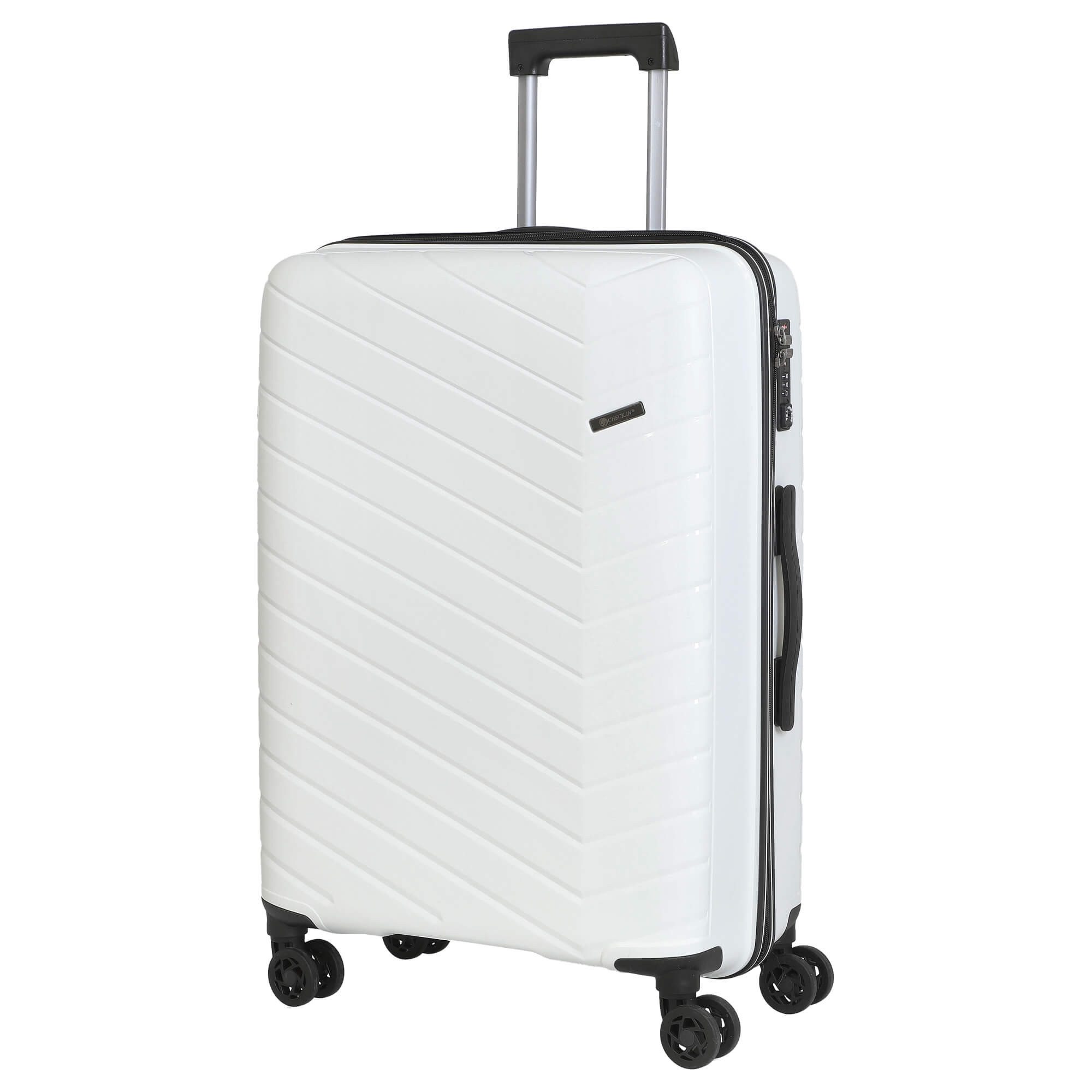CHECK.IN® Koffer Orlando - 4-Rollen-Trolley 67 cm (weiß), 4 Rollen