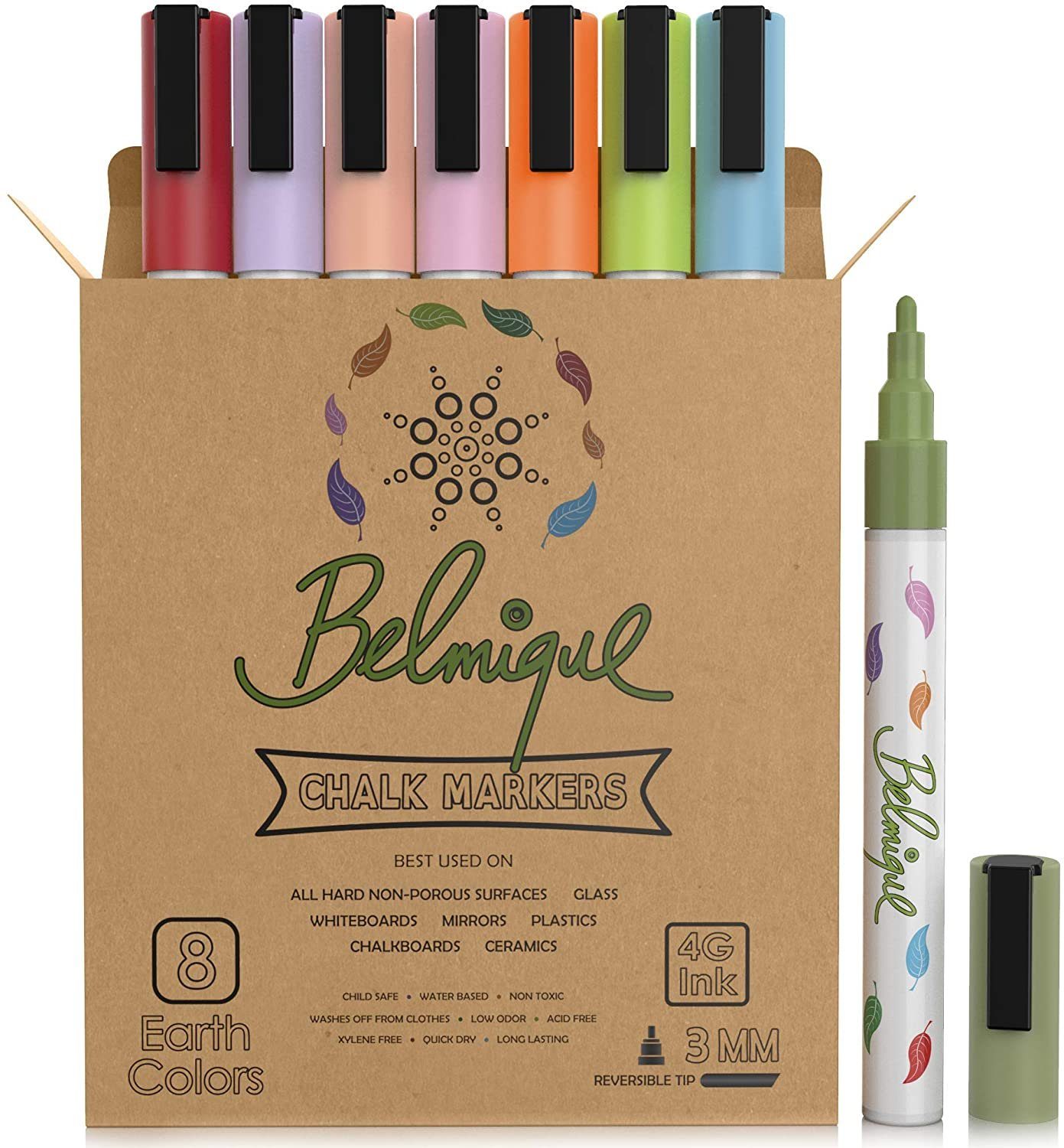 Belmique Kreidemarker, (8-tlg), Trocken Abwischbare Kreidemarker 8er Set.  Ideal für Tafel, Fenster, Whiteboard, Tafelfolie - Feine Rund-&  Schrägkeilspitze online kaufen | OTTO