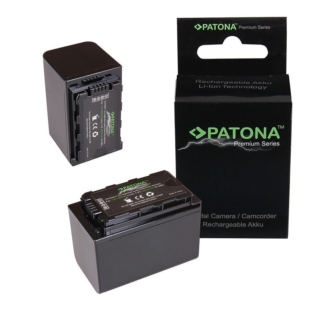 Patona 2x Akku für Panasonic VW-VBD58 Kamera-Akku Ersatzakku 5200 mAh (7,2 V, 2 St), AJ-PX270 AG-AC8EJ VW-VBD58E-K