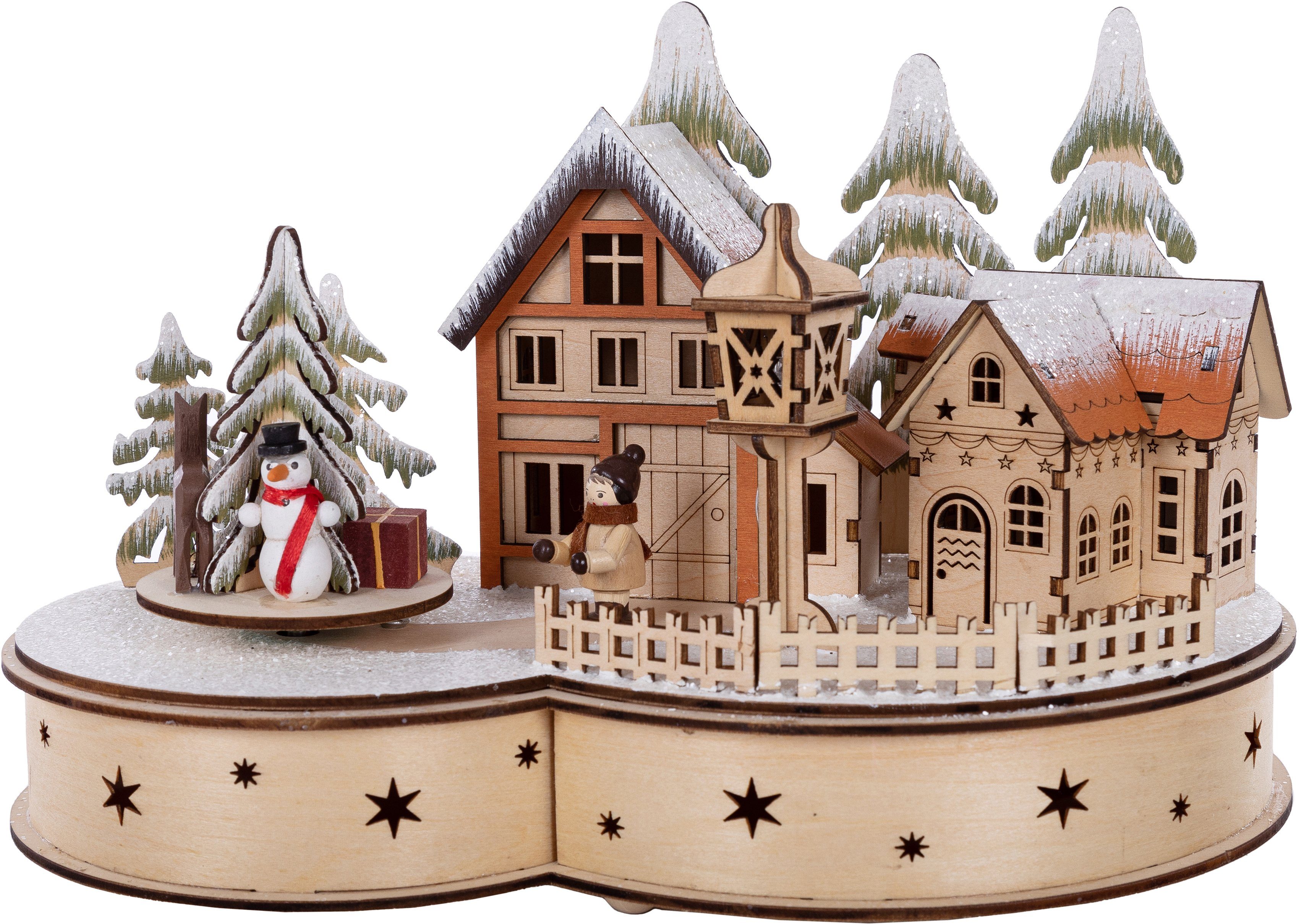 Myflair Möbel & Accessoires Weihnachtsdorf Winterlandschaft, Weihnachtsdeko, aus Holz, Höhe ca. 19 cm