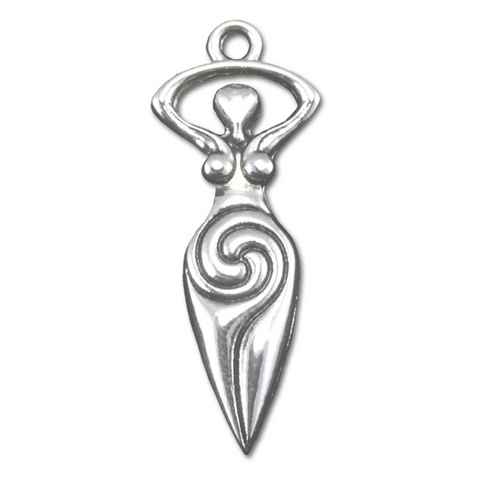 Adelia´s Amulett Anhänger Siegel der Hexerei (versilbert), Spiral-Göttin - Für spirituelles Wachstum