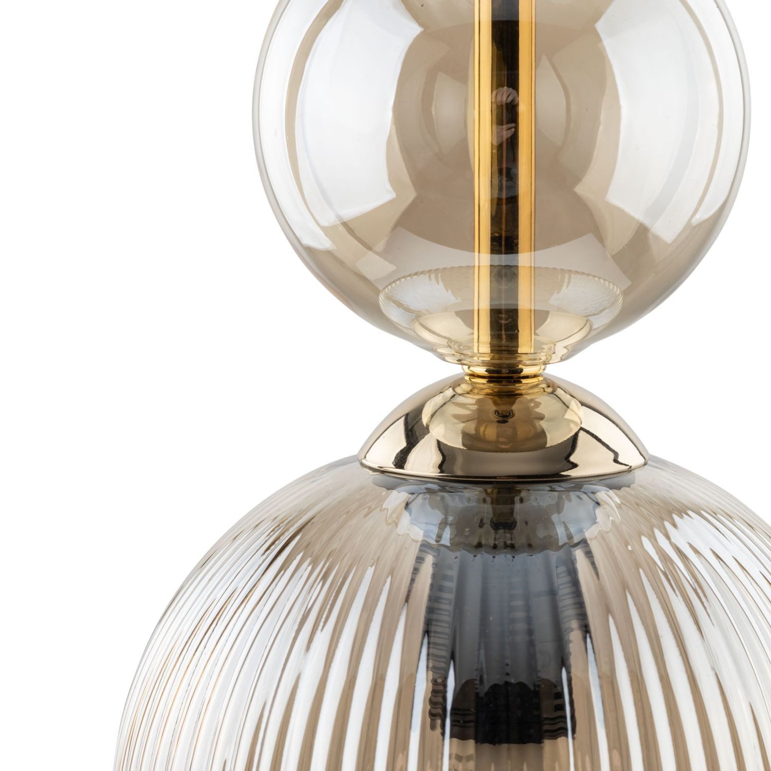Licht-Erlebnisse Pendelleuchte ISERO, ohne Leuchtmittel, Metall Rauchglas E14 D: 13 cm rund H: max. 150 cm Schwarz Bernstein