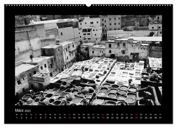 CALVENDO Wandkalender Marokko - Nostalgie in schwarz-weiss (Premium, hochwertiger DIN A2 Wandkalender 2023, Kunstdruck in Hochglanz)