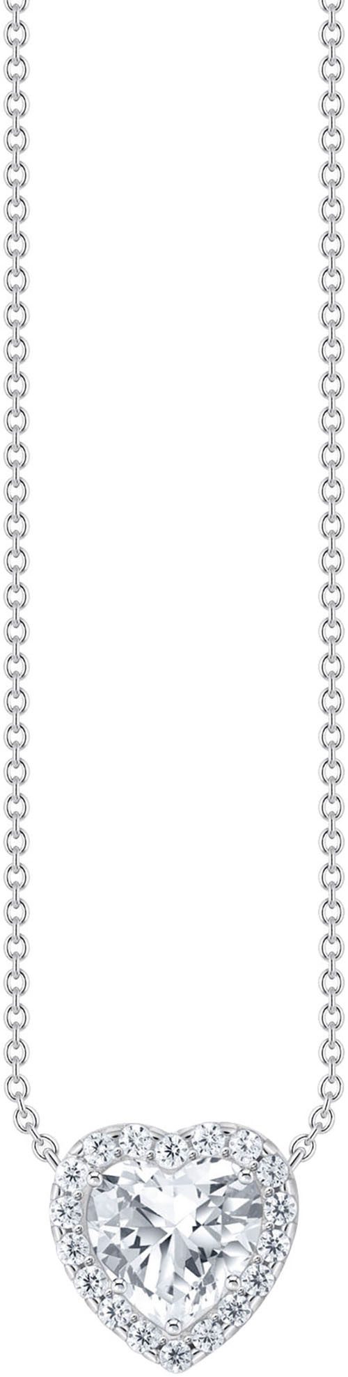 THOMAS SABO Herzkette Schmuck Silber 925 Halskette mit Anhänger in Herzform, KE2280-051, mit Zirkonia (synth)