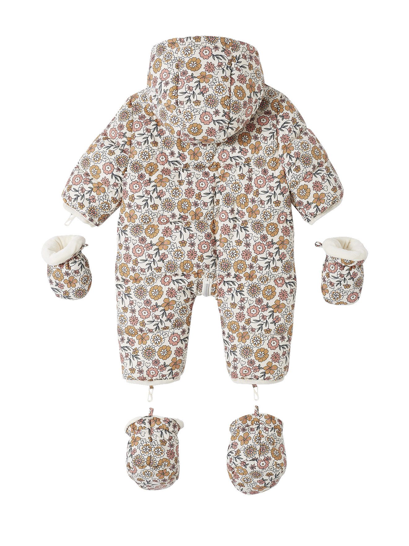 vertbaudet Overall Baby Winter-Overall mit Fleecefutter, geblümt