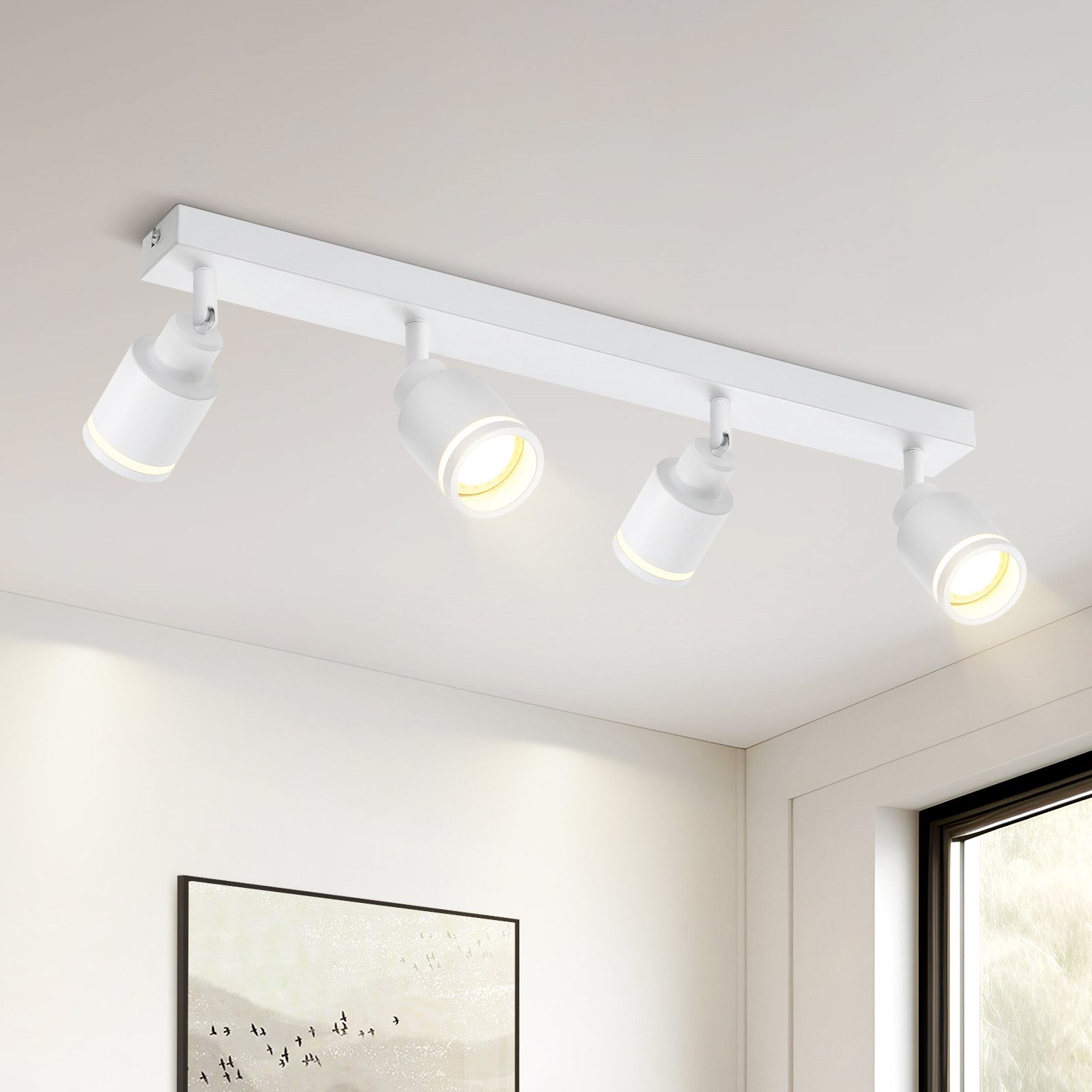 ZMH Deckenstrahler 4 Flammig Schwenkbar Deckenleuchte Küchenlampe für Büro günstig online kaufen