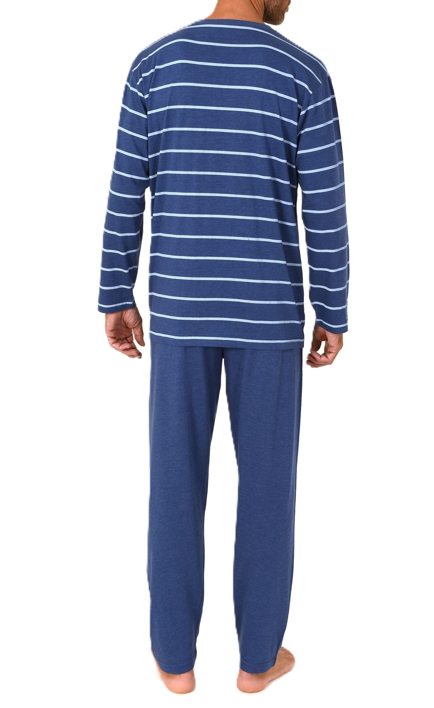 Normann Pyjama Normann Herren langarm Schlafanzug Pyjama in eleganter Streifenoptik – Bild 3 von 4