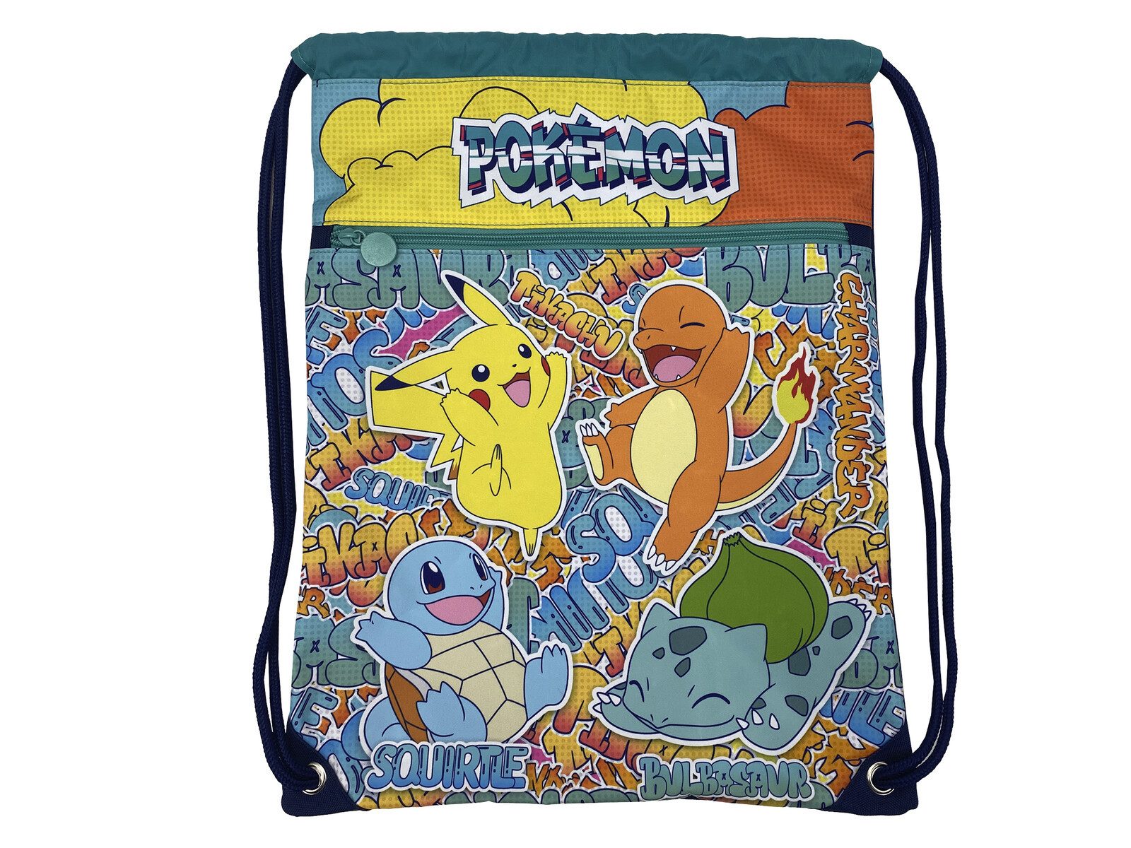 POKÉMON Turnbeutel 43 × 33 × 1 cm Sportbeutel Kinder mit Kordelzug für Schule (1-tlg)