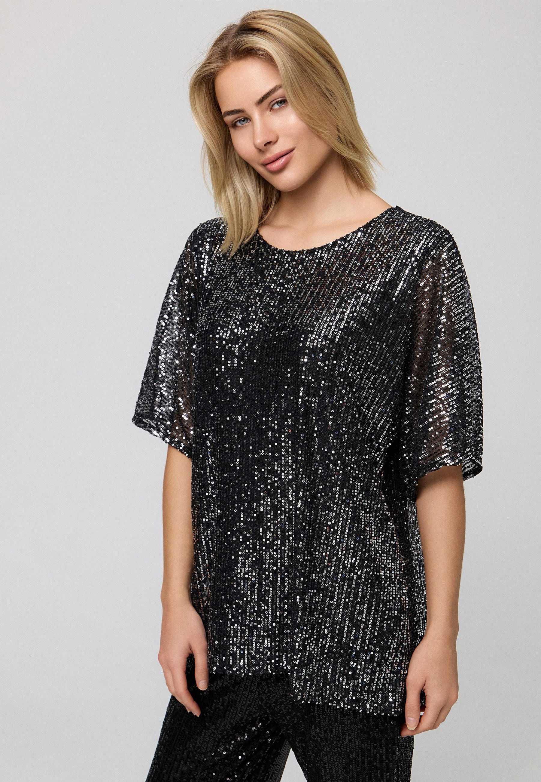 Worldclassca Paillettenshirt Worldclassca Paillettenshirt Oversize Bluse günstig online kaufen