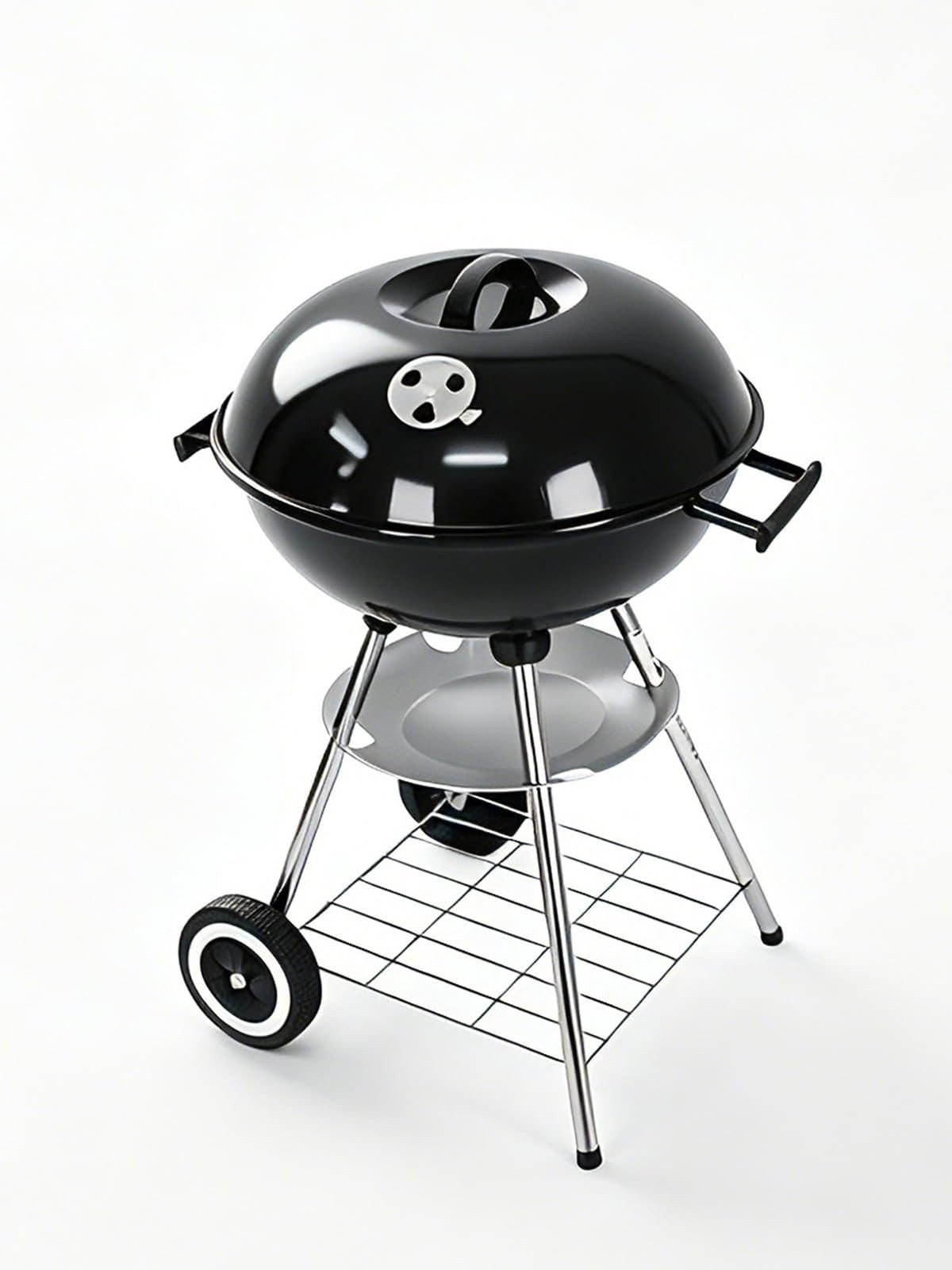 LQWELL Holzkohlegrill Compact Kettle Kugelgrill Tragbarer Holzkohlegrill mit Deckel, Edelstahl-Griff, Robust & langlebig Geschenkidee für Grillfans, für alle, die gerne Familie, Freunde und BBQ-Partys
