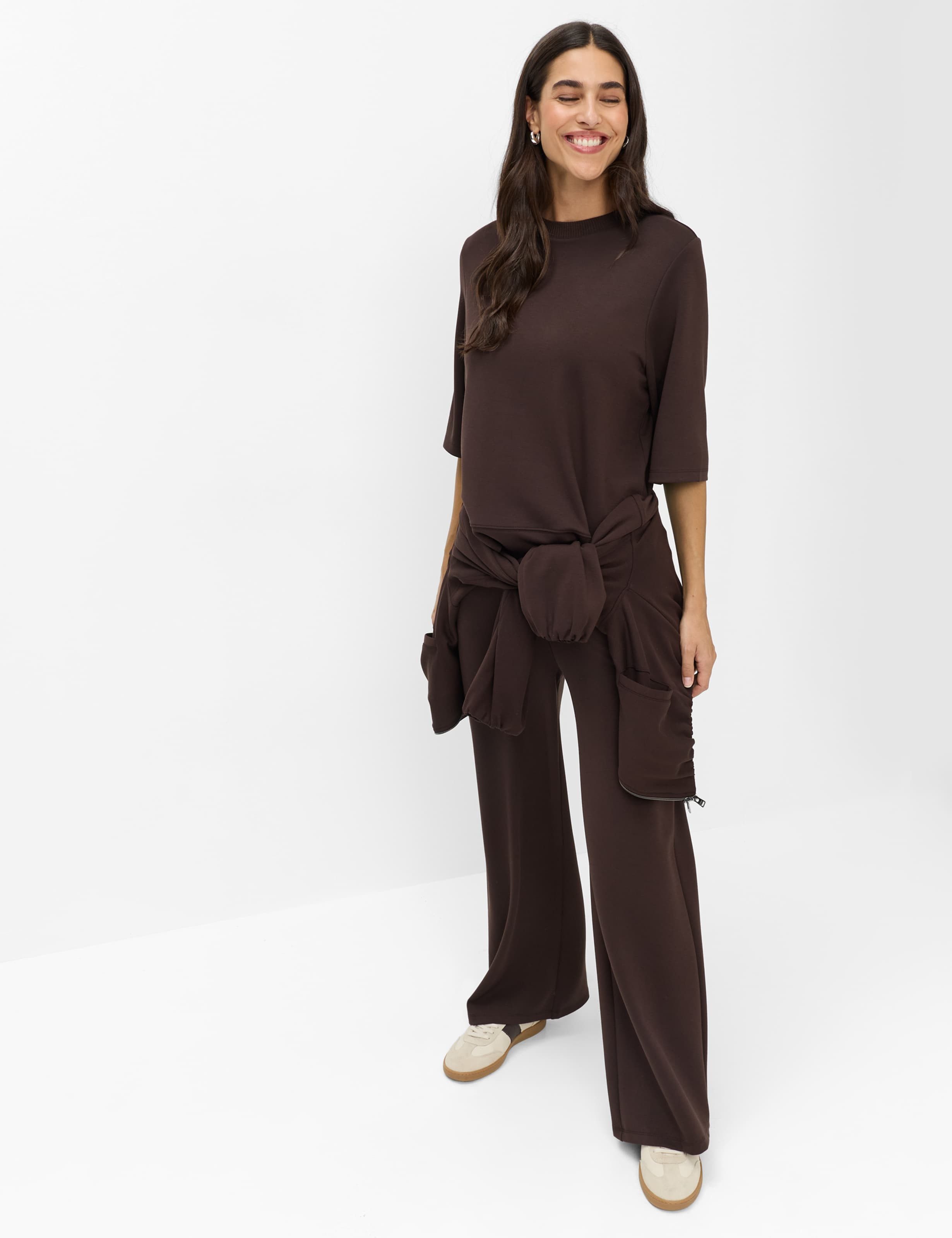 Brax Kurzarmshirt Style BERTA M Interlock: Sweatshirt im Viskosemix – Bild 2 von 5