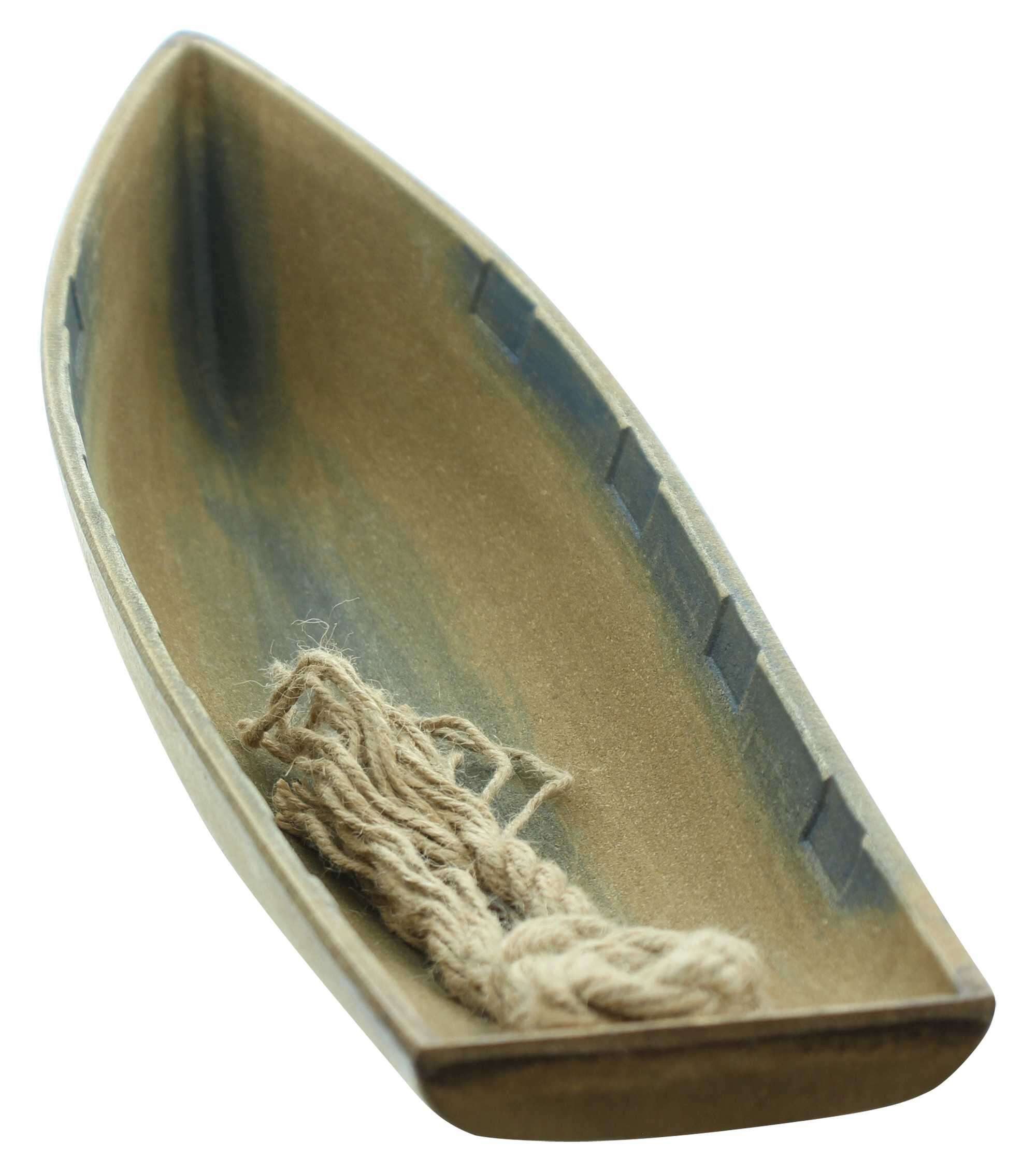 Dekoleidenschaft Dekofigur "Boot" MDF, Holzoptik im Shabby Look, 42 cm, Ruderboot, Fischerboot, Deko Figur maritim