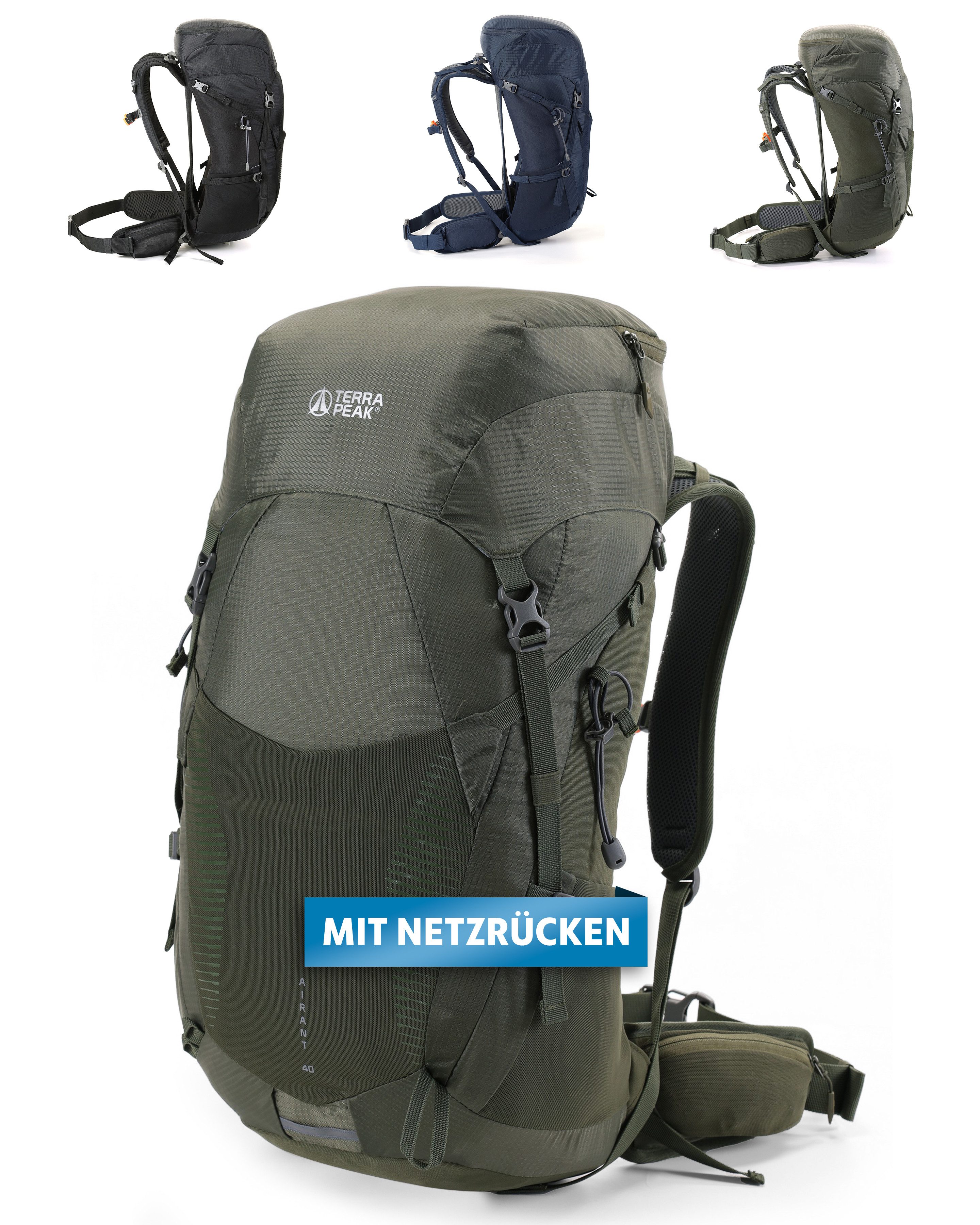 Terra Peak Wanderrucksack Airant 40, Rucksack mit belüftetem Netzrücken gro günstig online kaufen