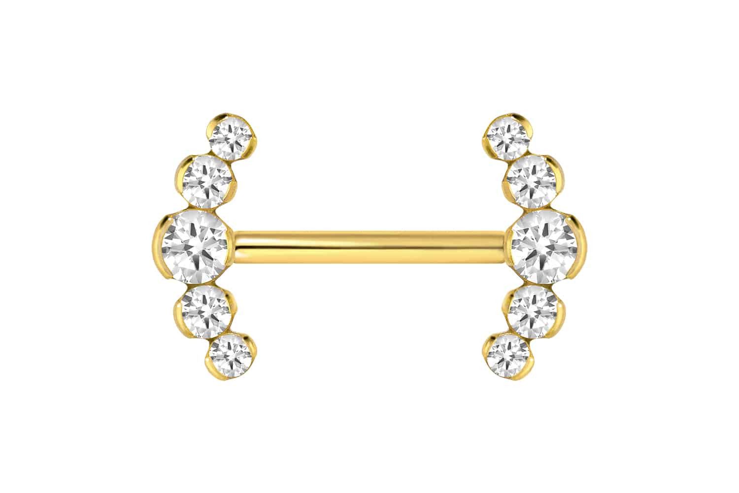 PIERCINGLINE Brustwarzenpiercing Titan Barbell mit Push Fit 5 KRISTALLE (Ba günstig online kaufen