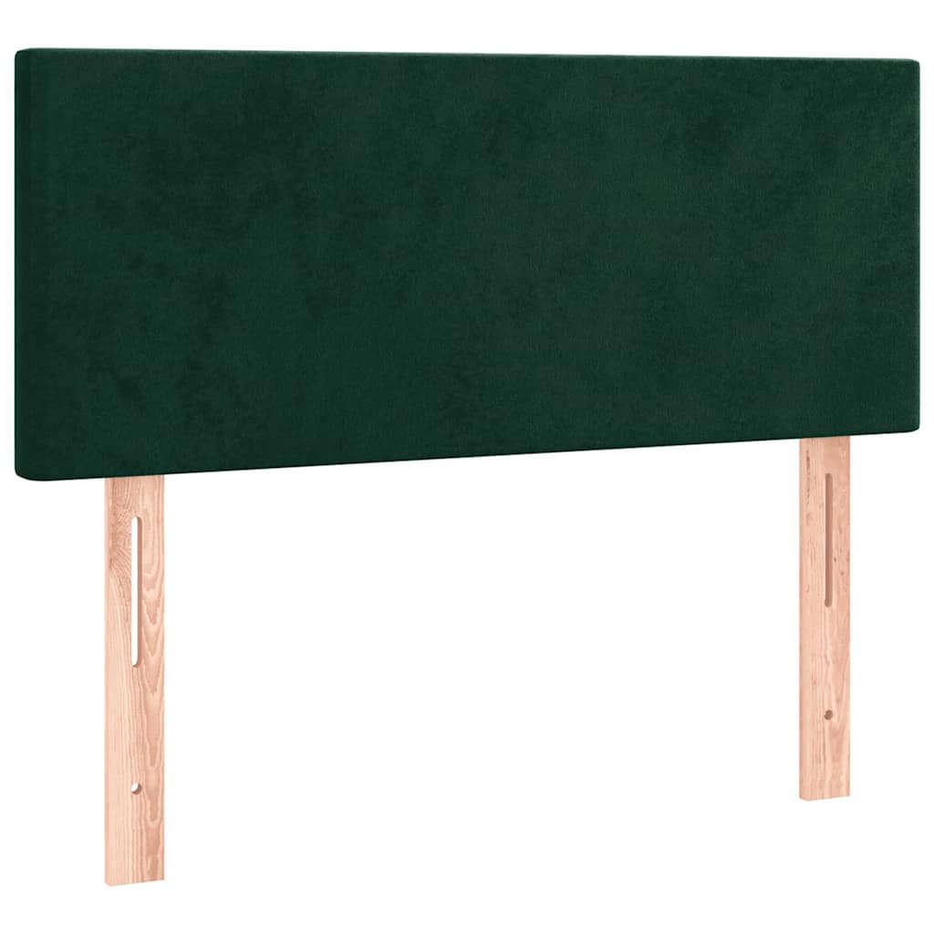vidaXL Bett LED Kopfteil Dunkelgrün 90x5x78/88 cm Samt (1-tlg)