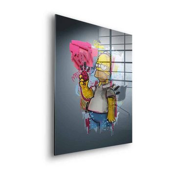 DOTCOMCANVAS® Acrylglasbild Layer Homer - Acrylglas, Acrylglasbild Layer Homer Simpson Comic Cartoon Pop Art grau schwarz
