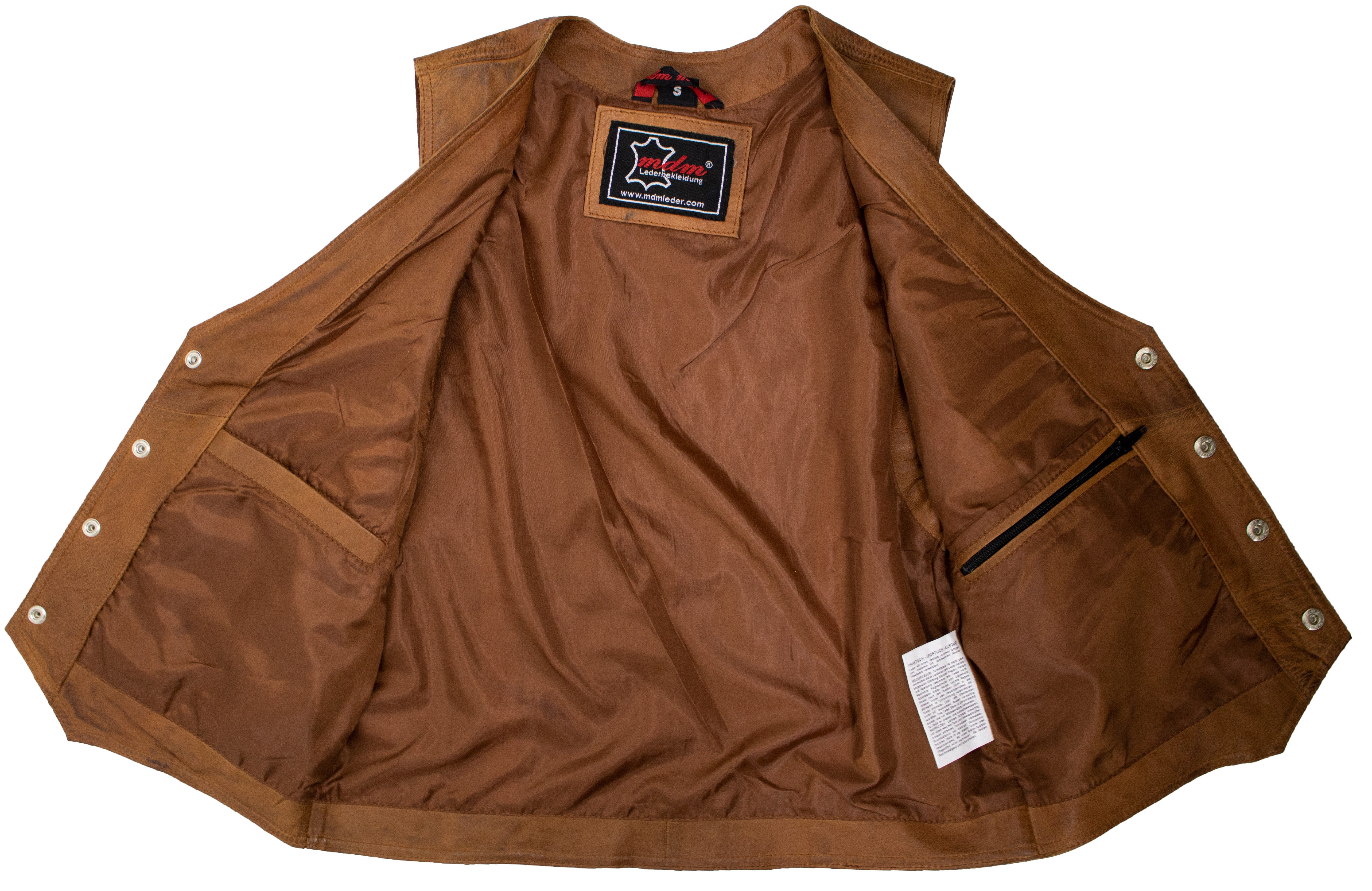 MDM Lederweste Klassische Herren Lederweste aus weichem Lamm Leder – Bild 3 von 4