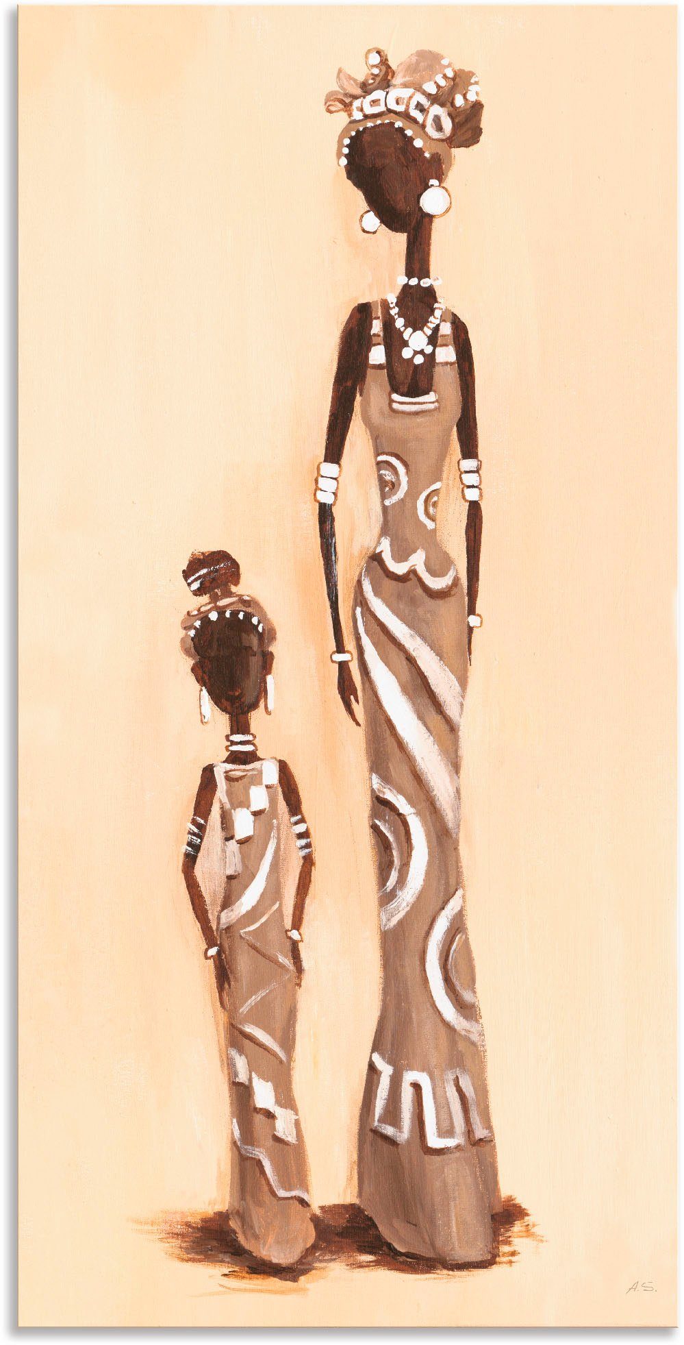 Artland Wandbild Afrikanerin mit Kind, (1 Leinwandbild, - als Poster oder in versch. Größen Frau Alubild, St), Wandaufkleber