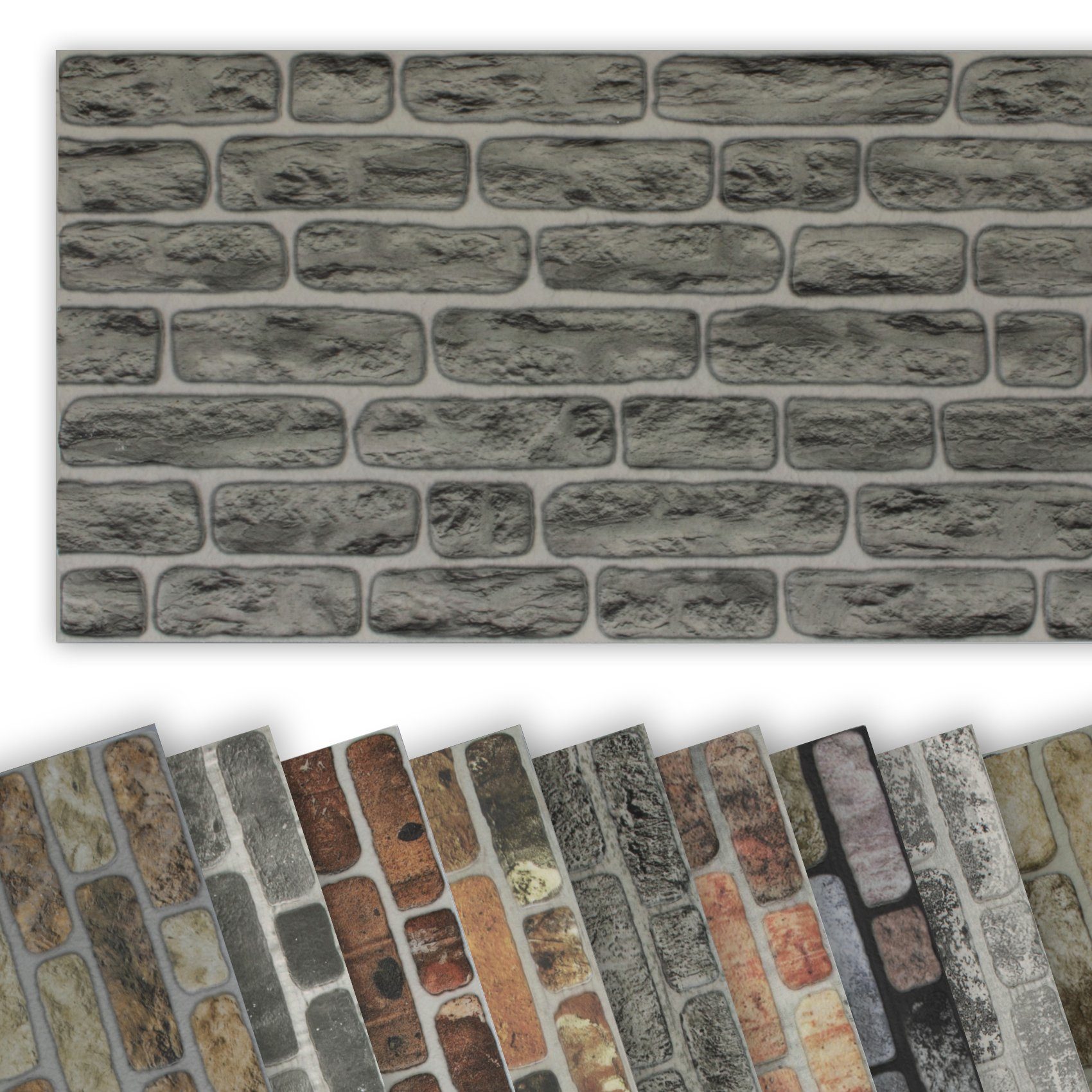 Hexim Wandpaneel, BxL: 50x100 cm, (Wandverkleidung in Steinoptik EPS Styropor Paneele - 1000x500 mm 3D Paneele Wärmedämmung (0,5m² WP1013) Akustik Wandpaneel Wandplatte)